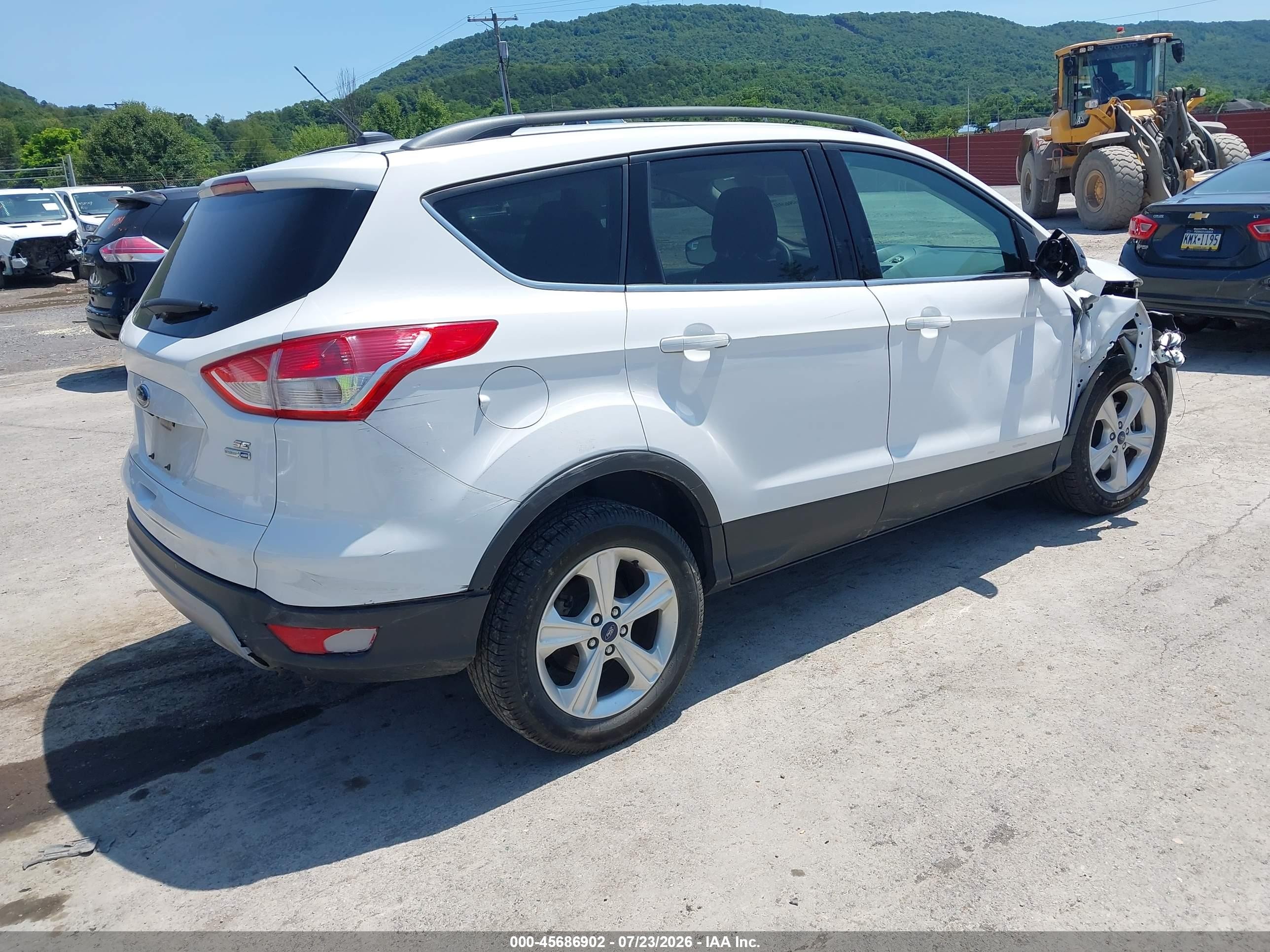 2014 Ford Escape Se White vin: 1FMCU9G97EUB05687