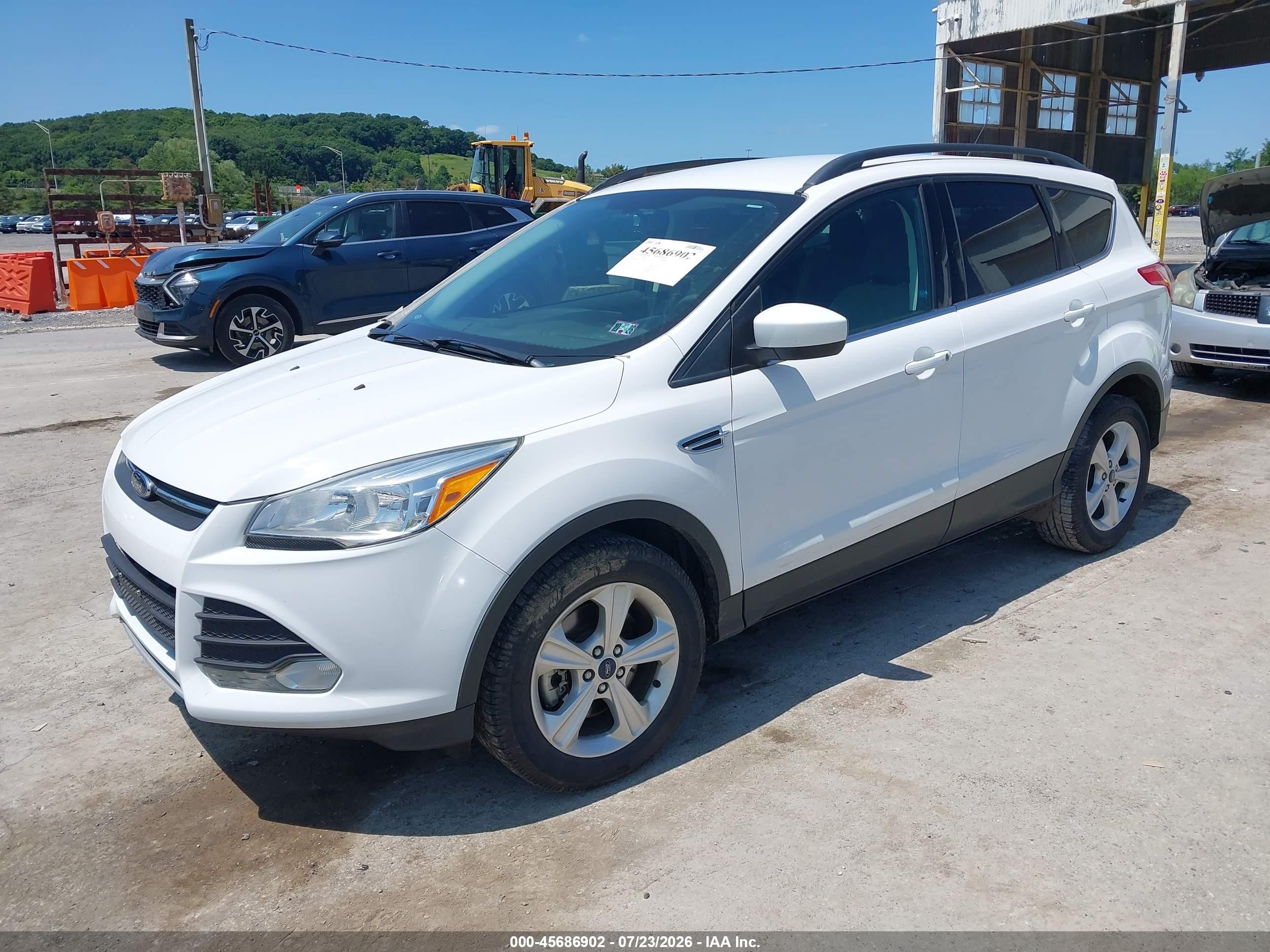 2014 Ford Escape Se White vin: 1FMCU9G97EUB05687