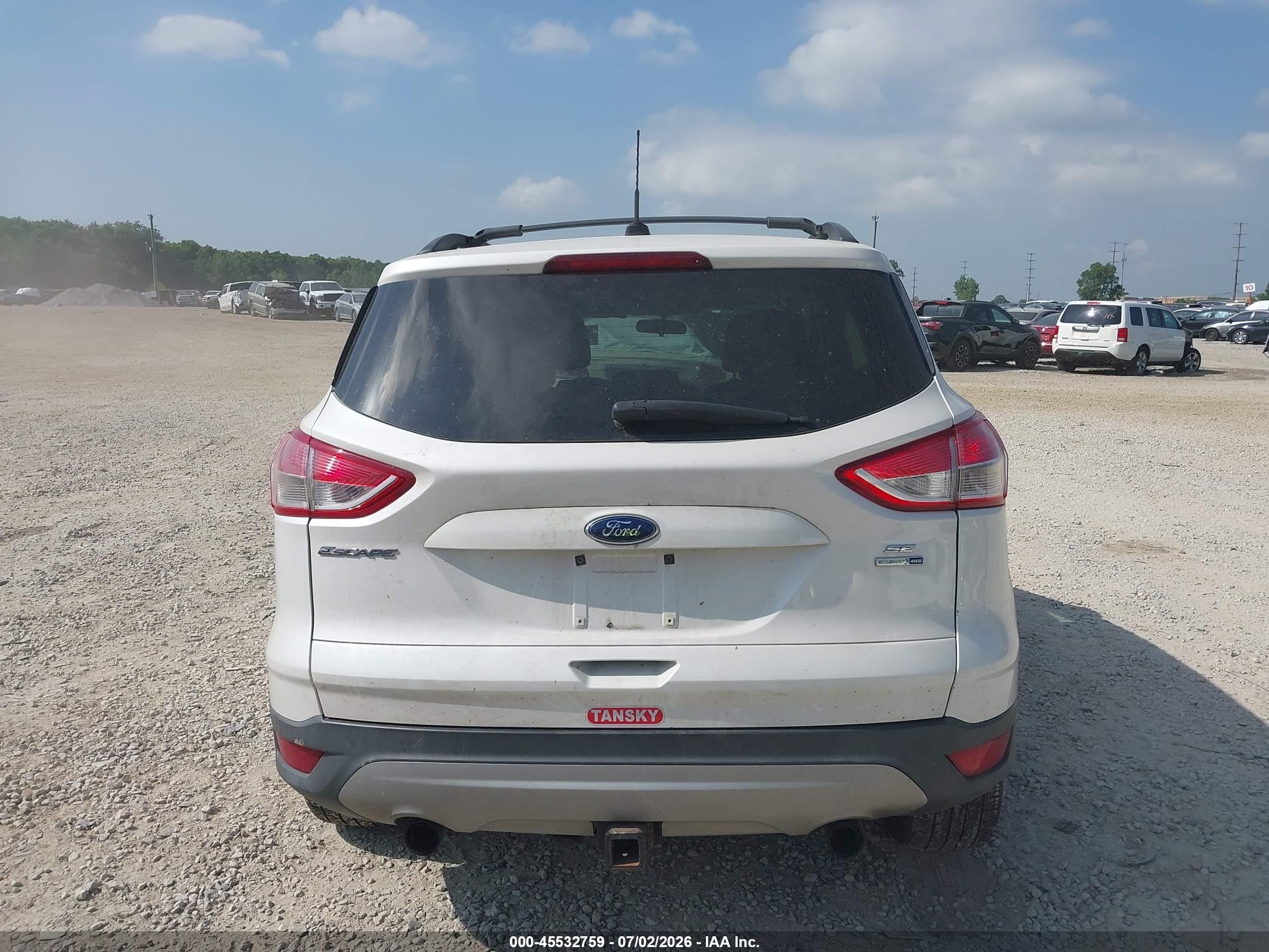 2013 Ford Escape Se White vin: 1FMCU9G98DUB46473