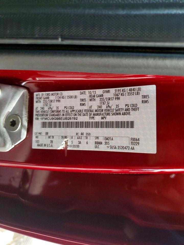 2014 Ford Escape Se Burgundy vin: 1FMCU9G98EUB26192