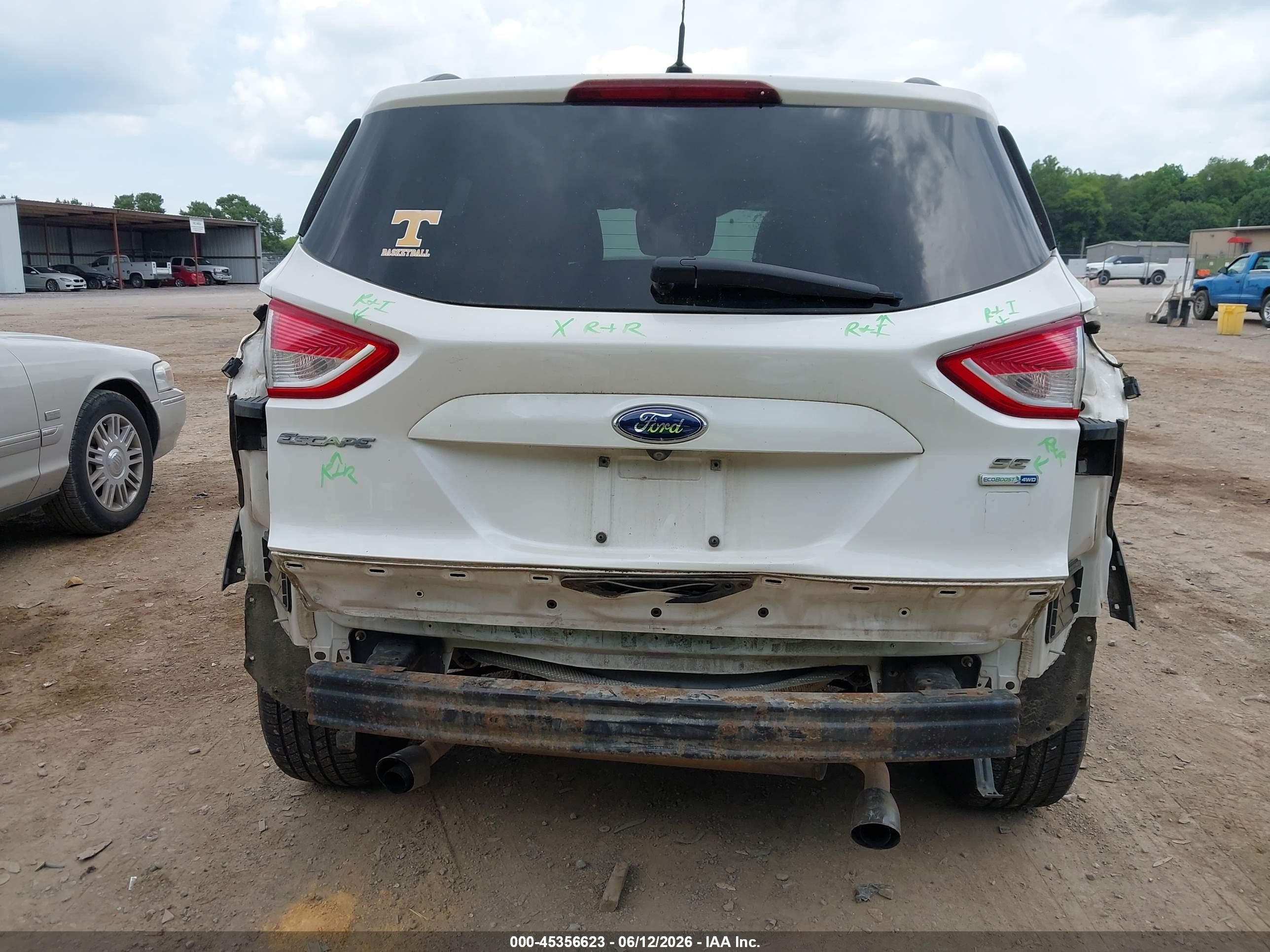 2014 Ford Escape Se White vin: 1FMCU9G98EUC77971