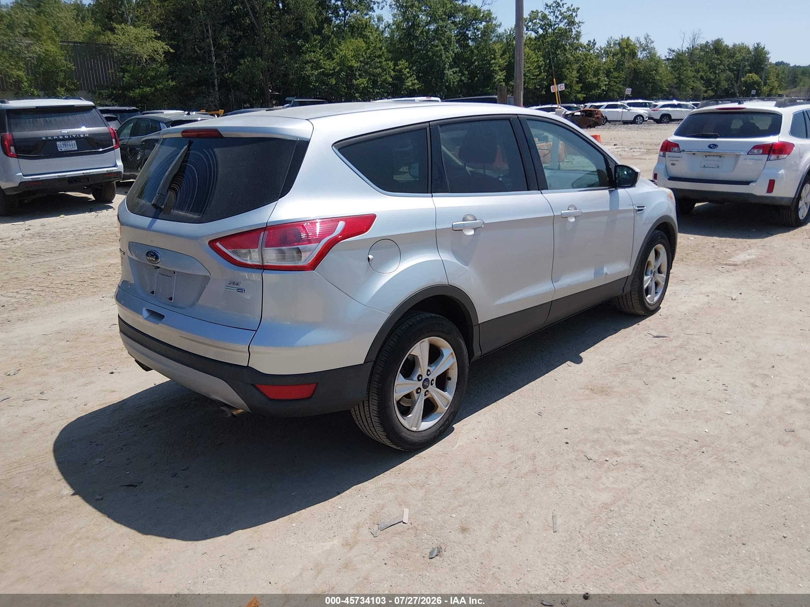 2014 Ford Escape Se Silver vin: 1FMCU9G99EUA53706