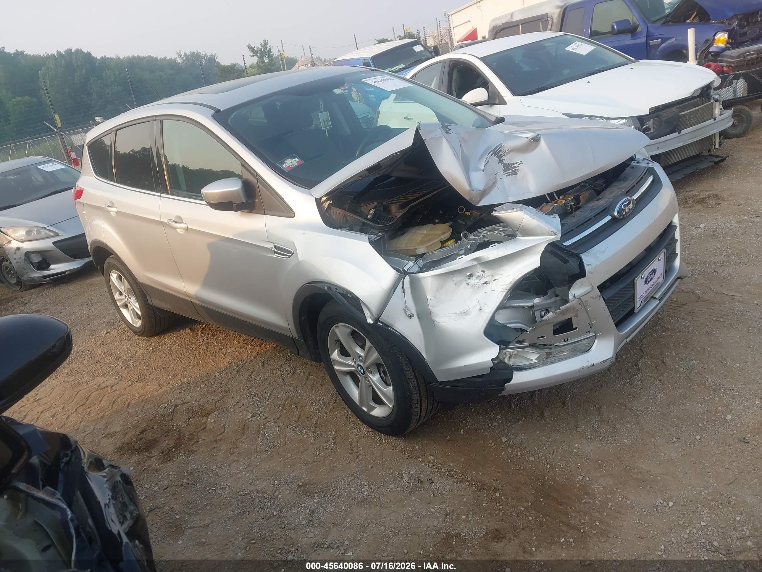 2014 Ford Escape Se Silver vin: 1FMCU9G99EUC73556