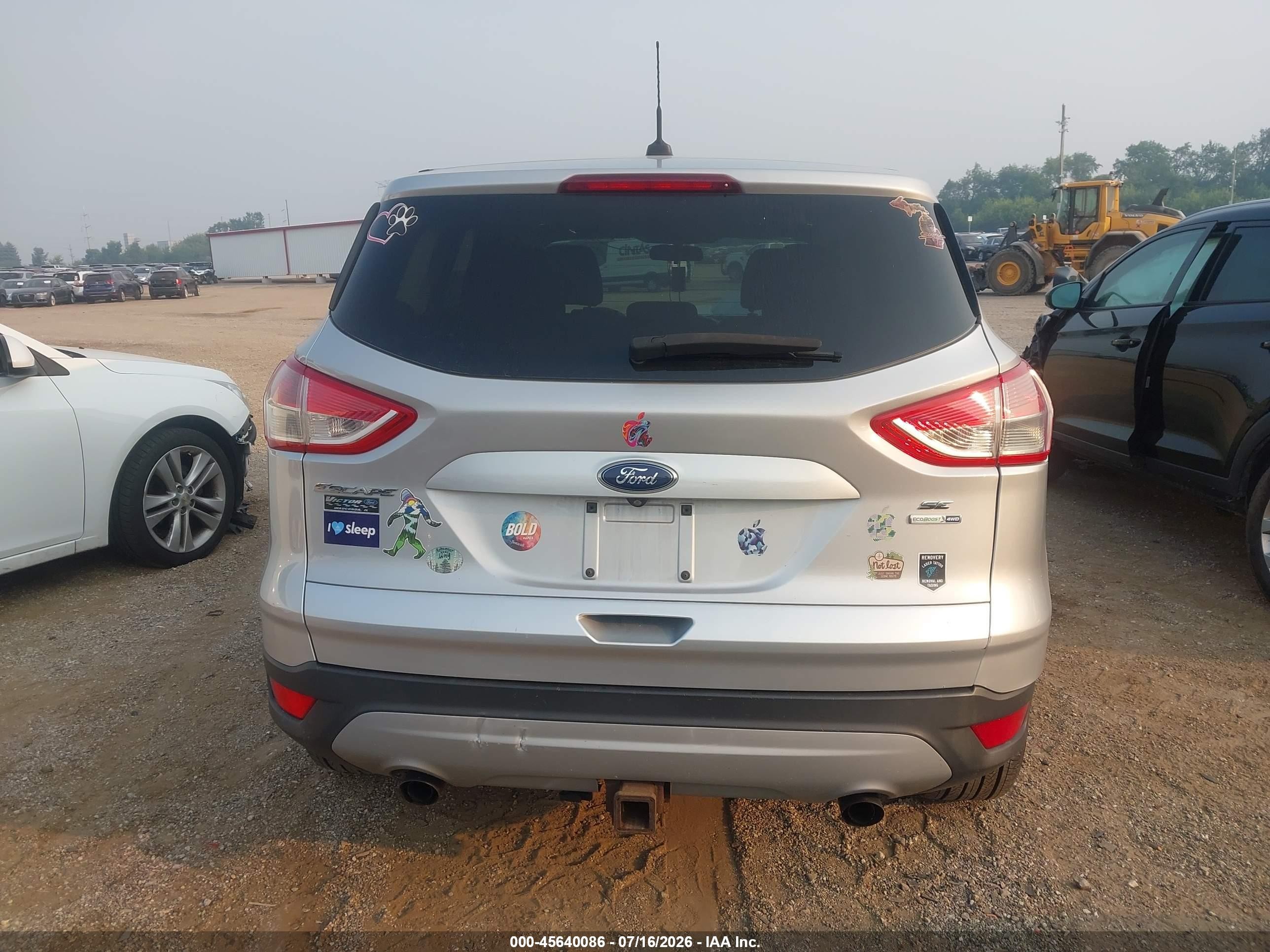 2014 Ford Escape Se Серебряный vin: 1FMCU9G99EUC73556