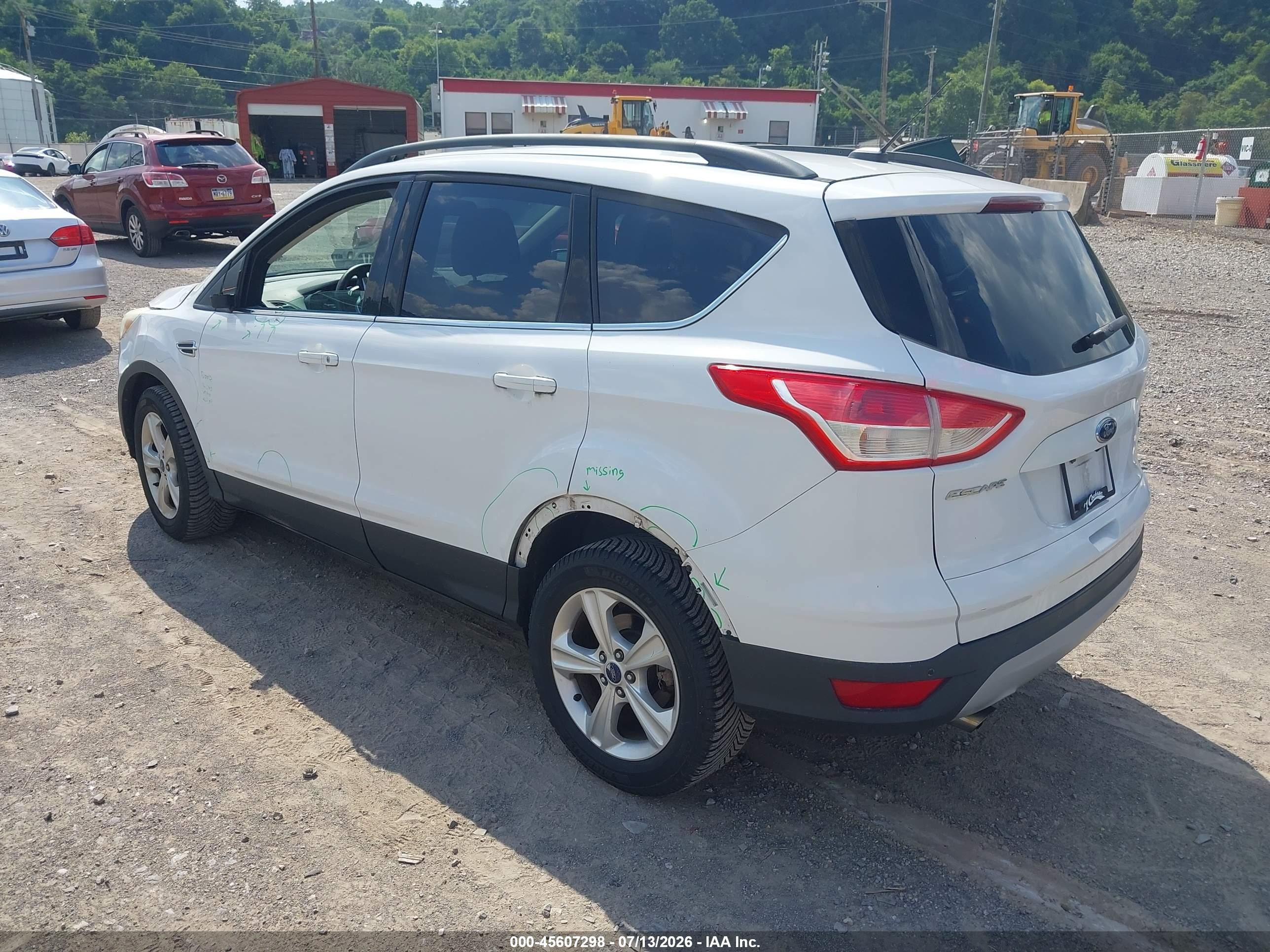 2014 Ford Escape Se White vin: 1FMCU9G99EUC86260