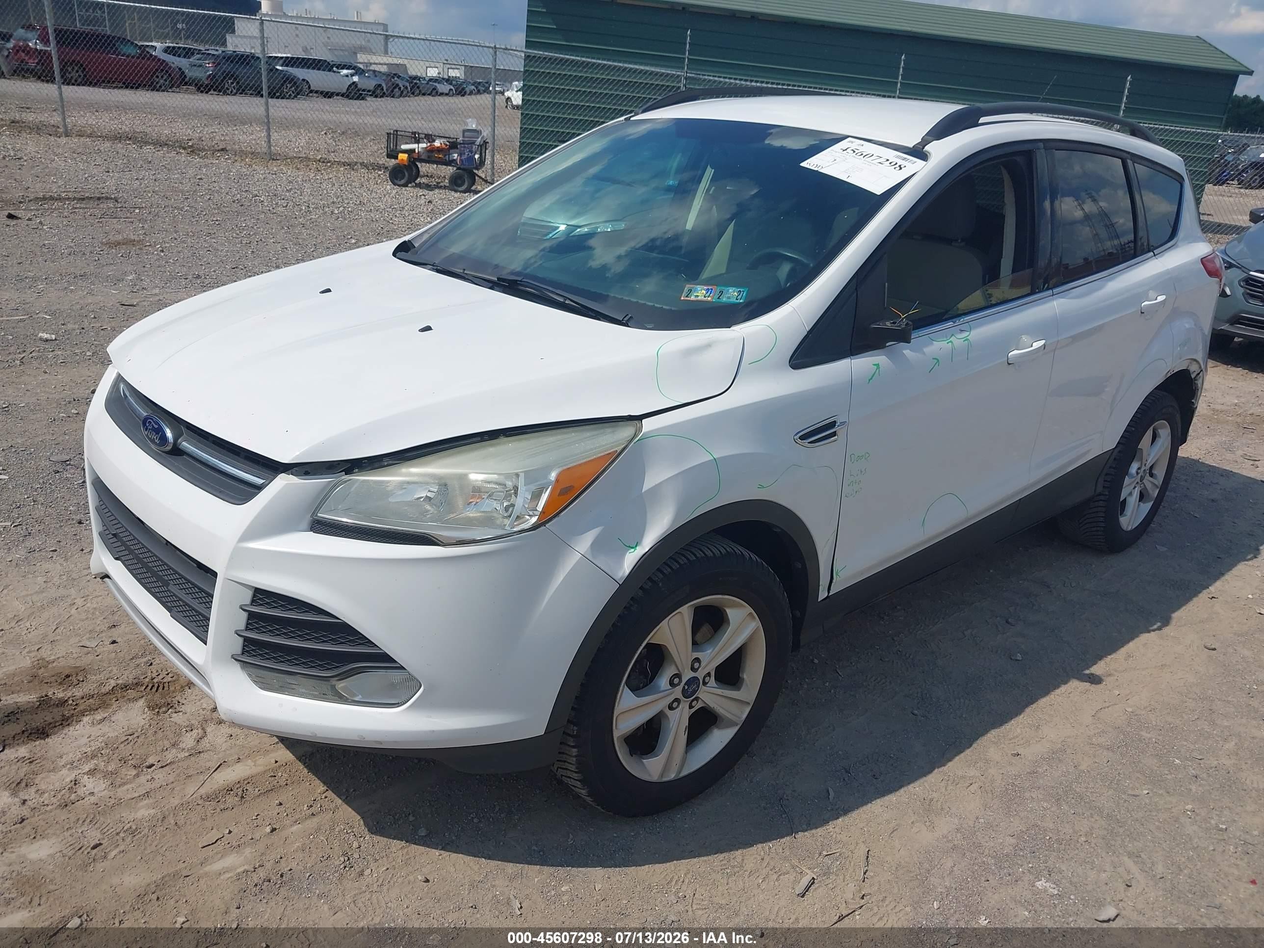 2014 Ford Escape Se White vin: 1FMCU9G99EUC86260