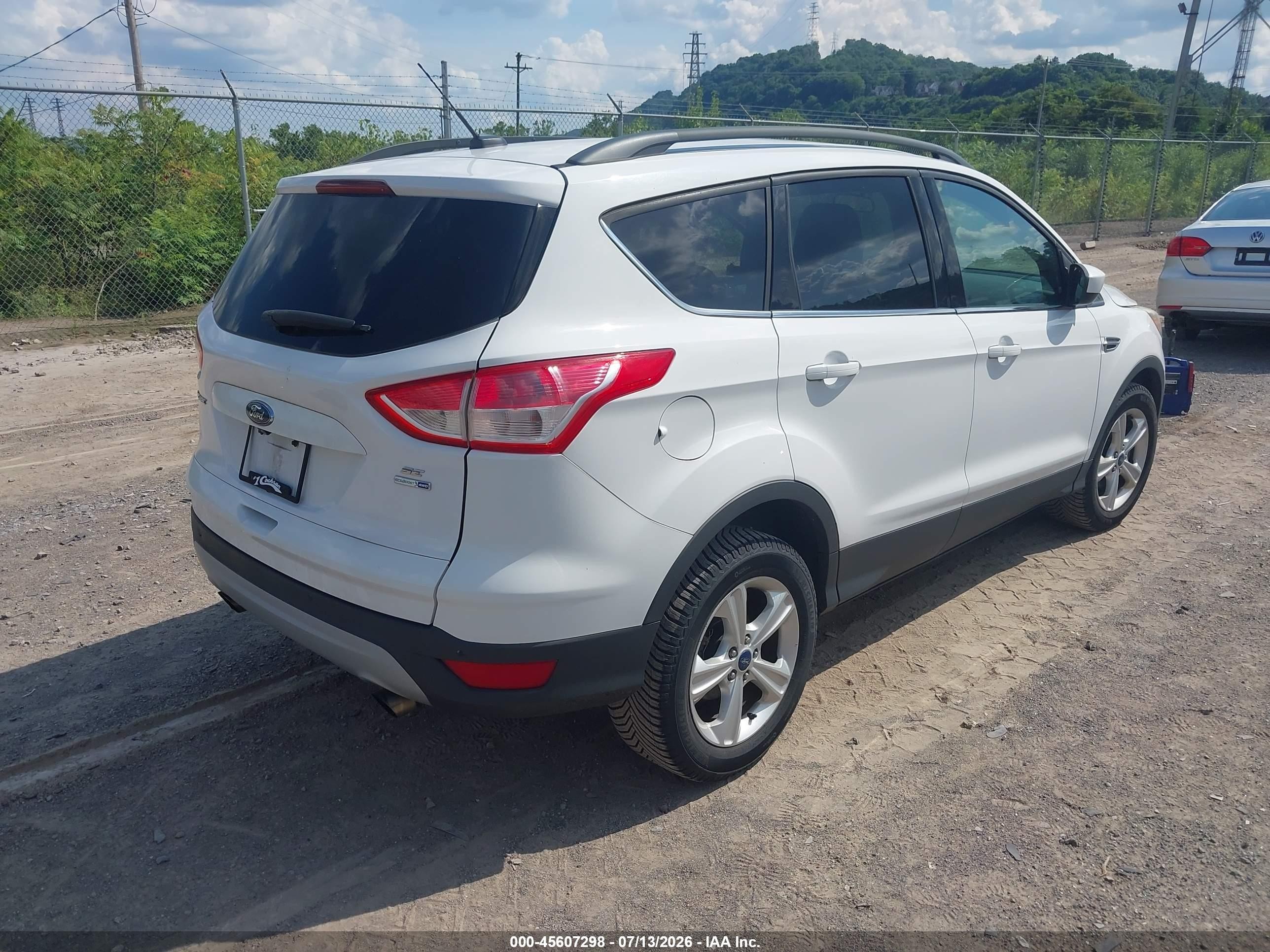 2014 Ford Escape Se White vin: 1FMCU9G99EUC86260