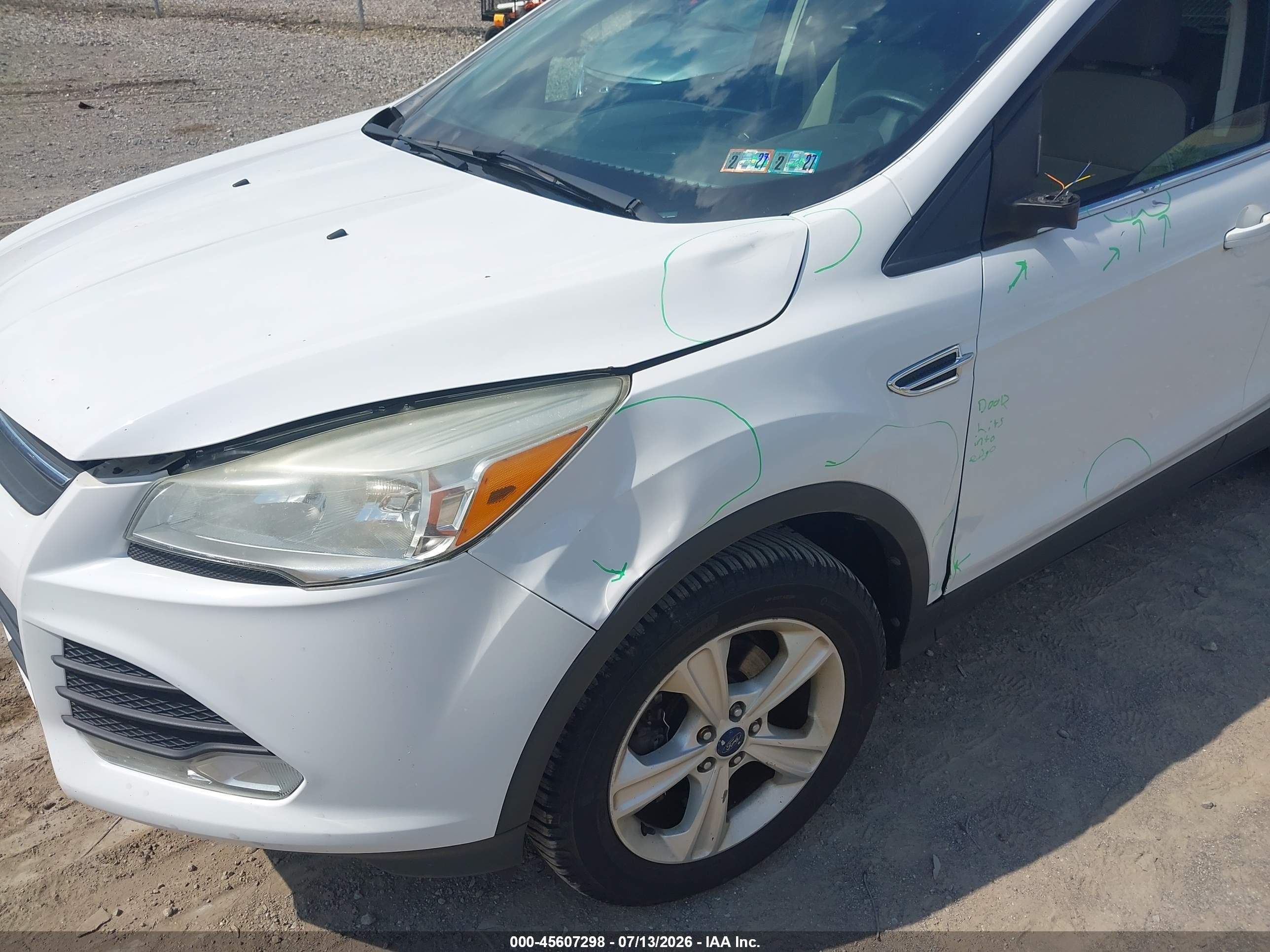 2014 Ford Escape Se White vin: 1FMCU9G99EUC86260