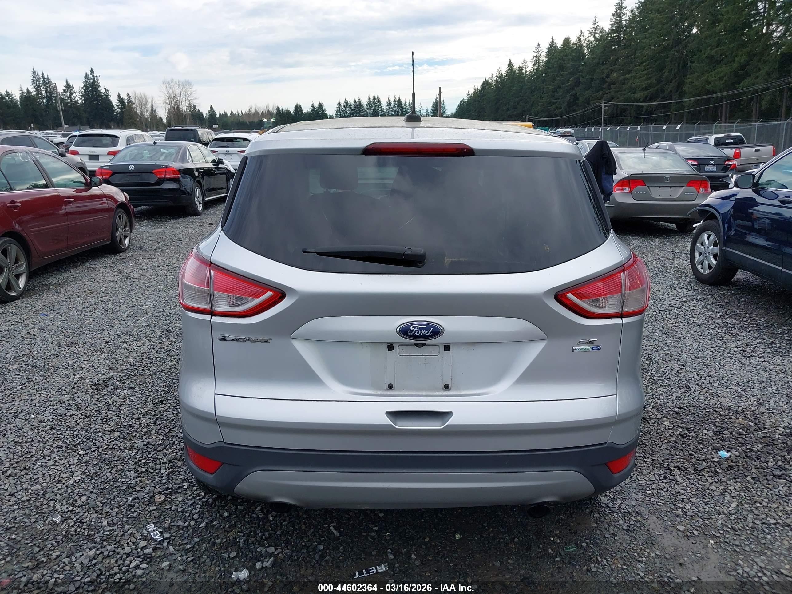 2015 Ford Escape Se Gray vin: 1FMCU9G99FUA67591
