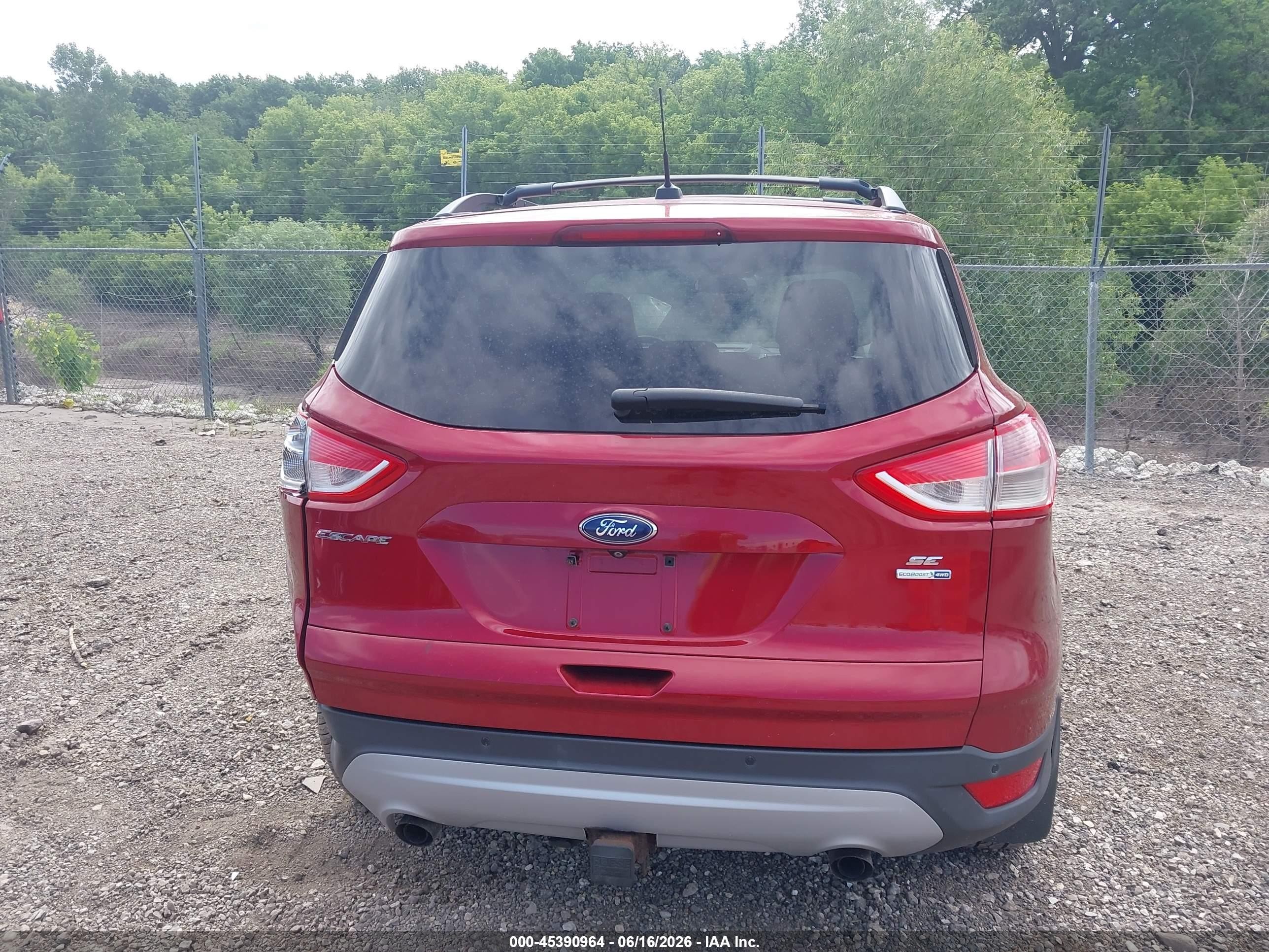 2015 Ford Escape Se Red vin: 1FMCU9G99FUC16629