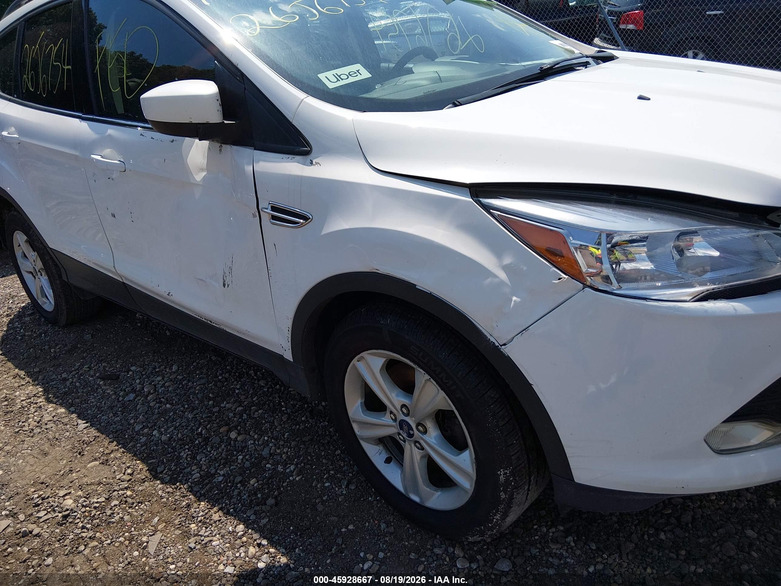 2013 Ford Escape Se White vin: 1FMCU9G9XDUD35108
