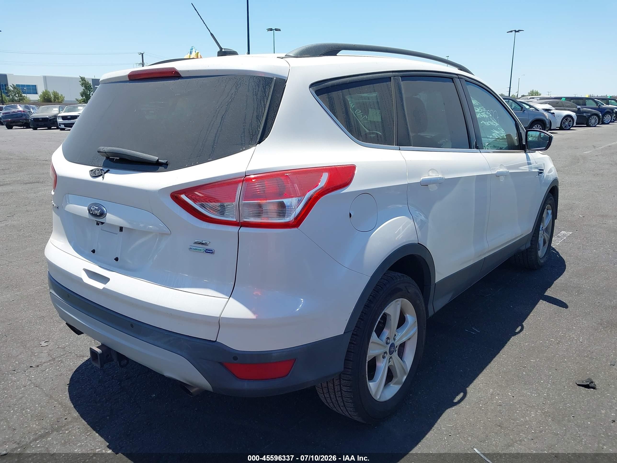 2014 Ford Escape Se White vin: 1FMCU9G9XEUA77903