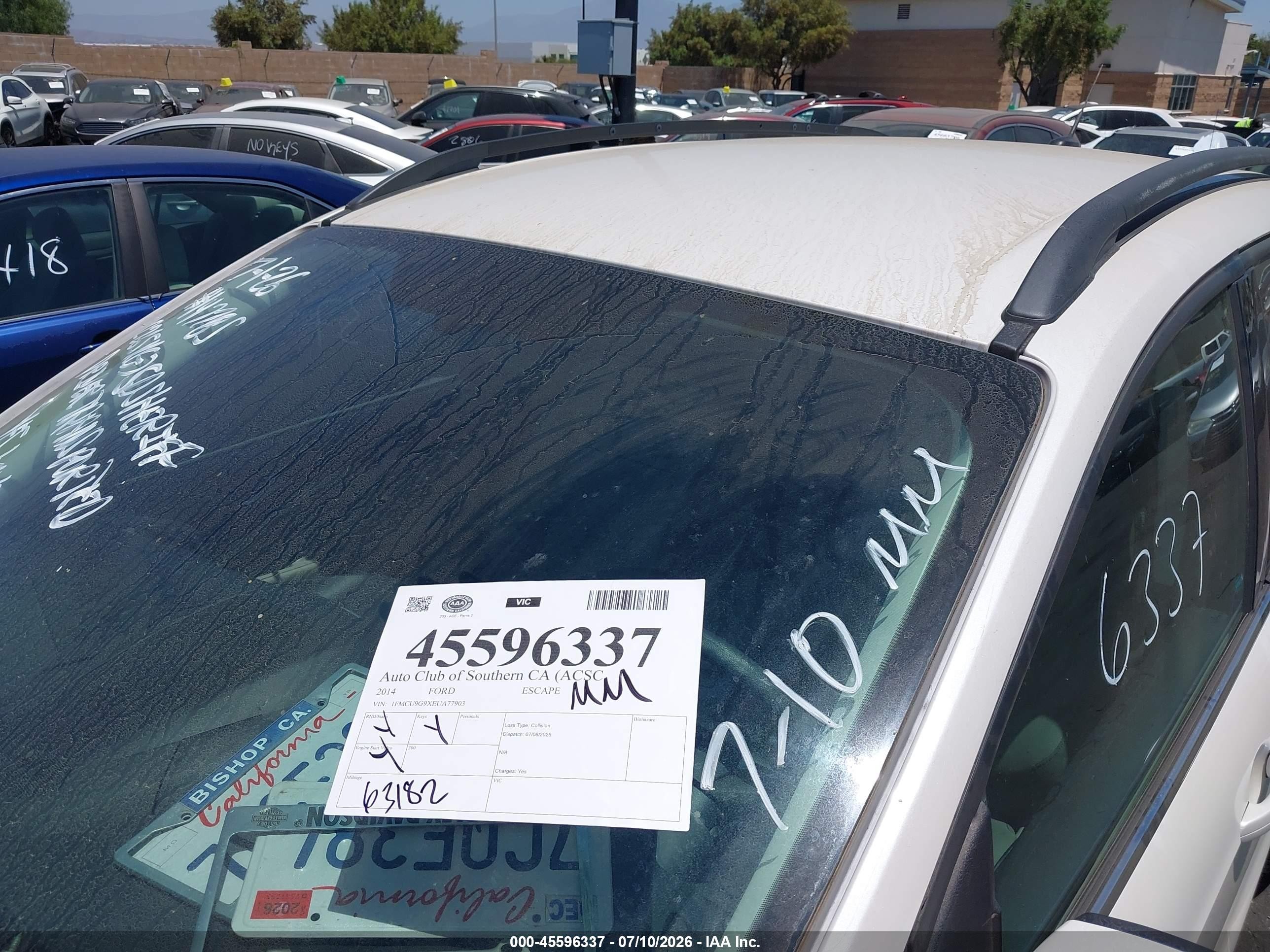 2014 Ford Escape Se White vin: 1FMCU9G9XEUA77903