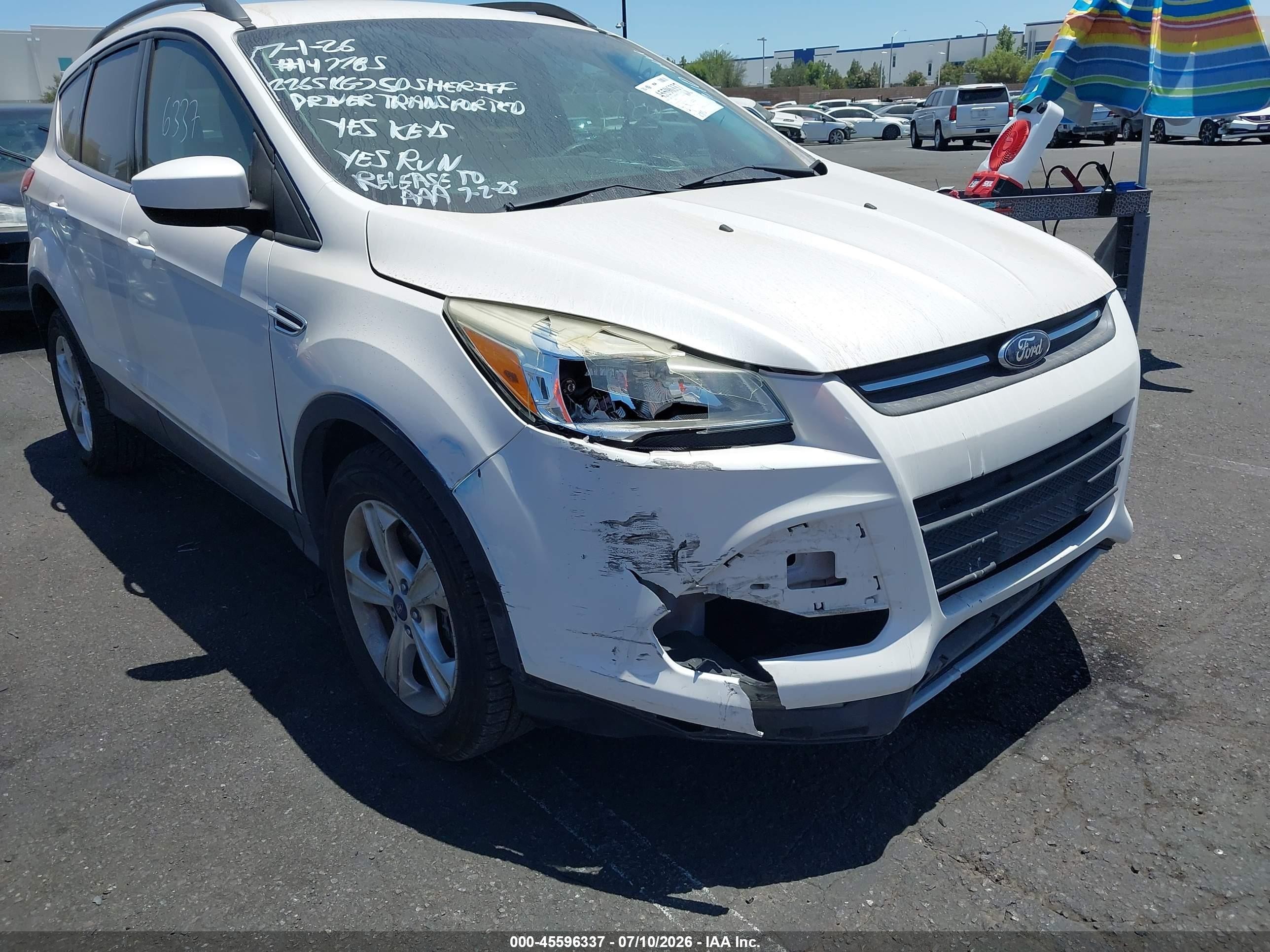 2014 Ford Escape Se White vin: 1FMCU9G9XEUA77903