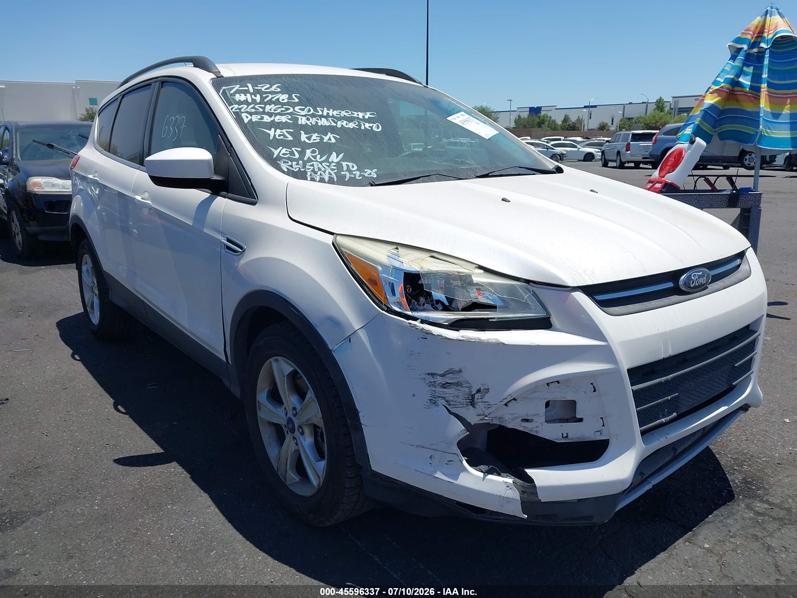 2014 Ford Escape Se White vin: 1FMCU9G9XEUA77903