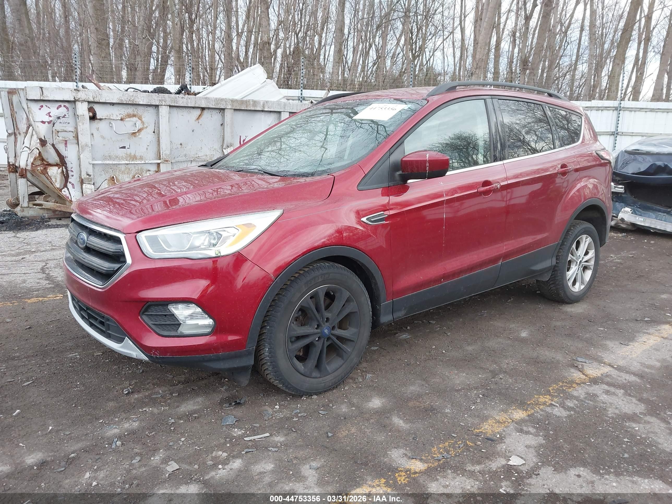 2017 Ford Escape Se Red vin: 1FMCU9G9XHUD74500