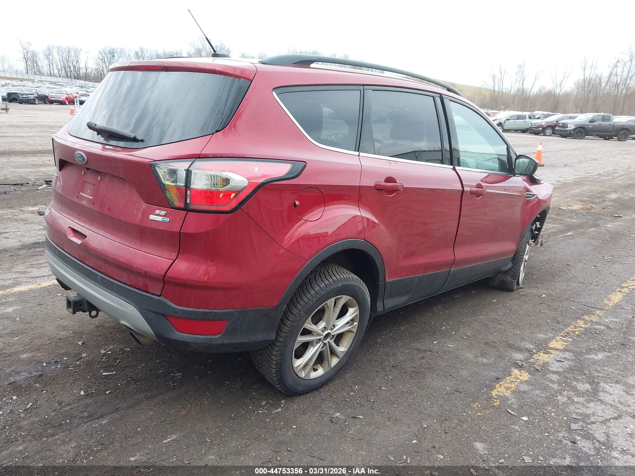 2017 Ford Escape Se Red vin: 1FMCU9G9XHUD74500