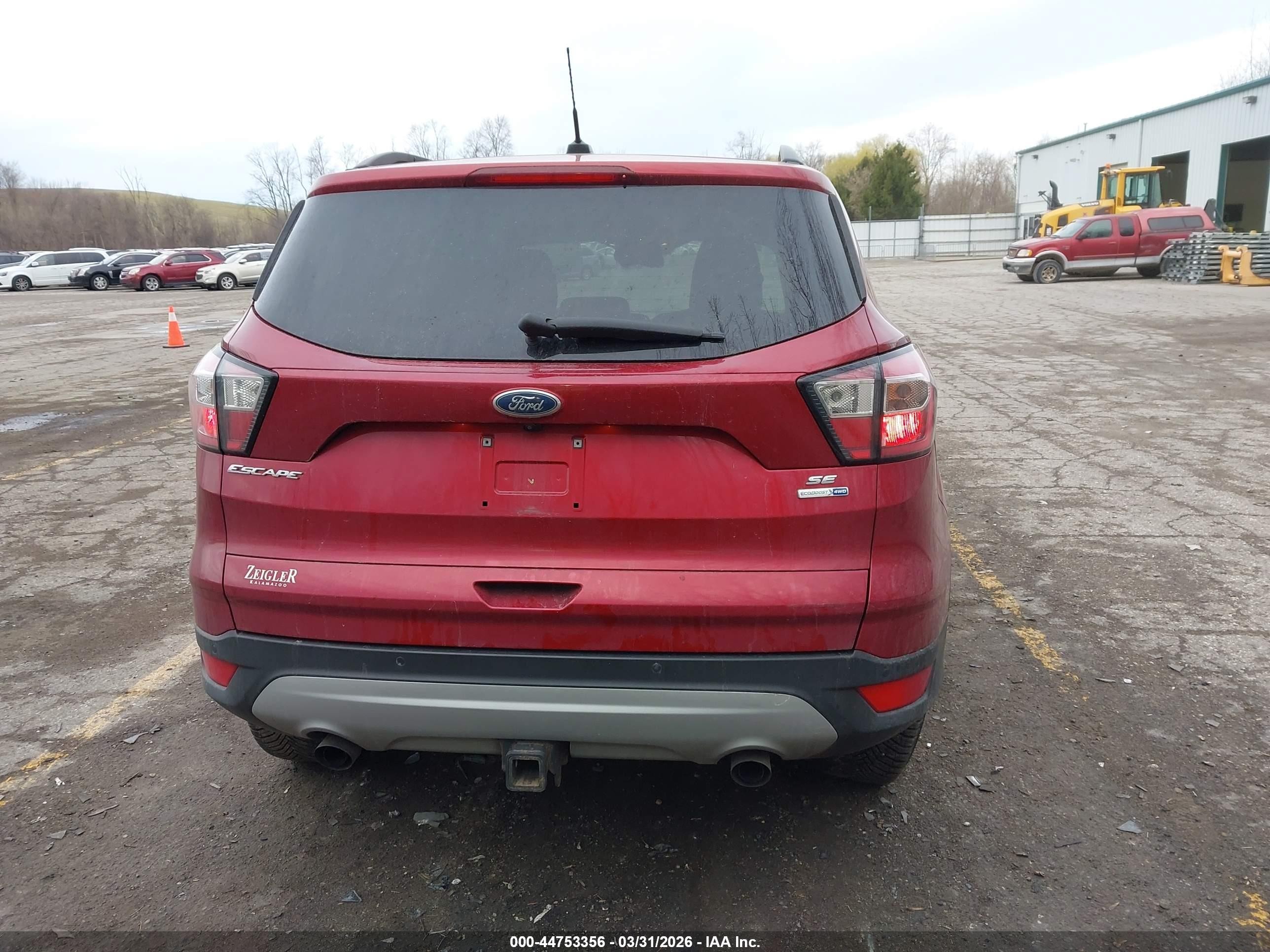 2017 Ford Escape Se Red vin: 1FMCU9G9XHUD74500