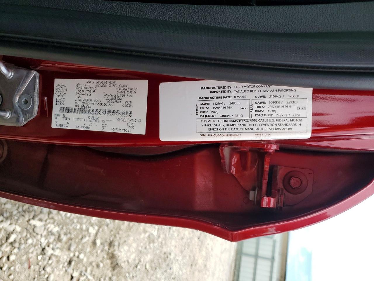 2017 Ford Escape Se Красный vin: 1FMCU9GD4HUB63362