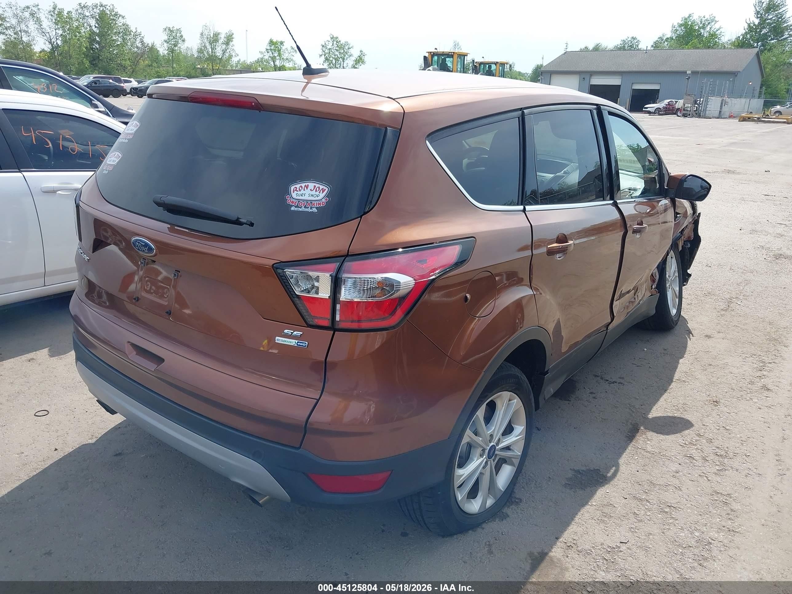 2017 Ford Escape Se Orange vin: 1FMCU9GD4HUD14989