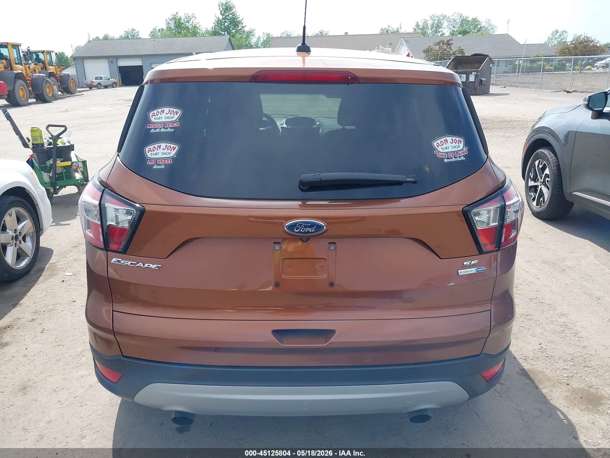 2017 Ford Escape Se Orange vin: 1FMCU9GD4HUD14989