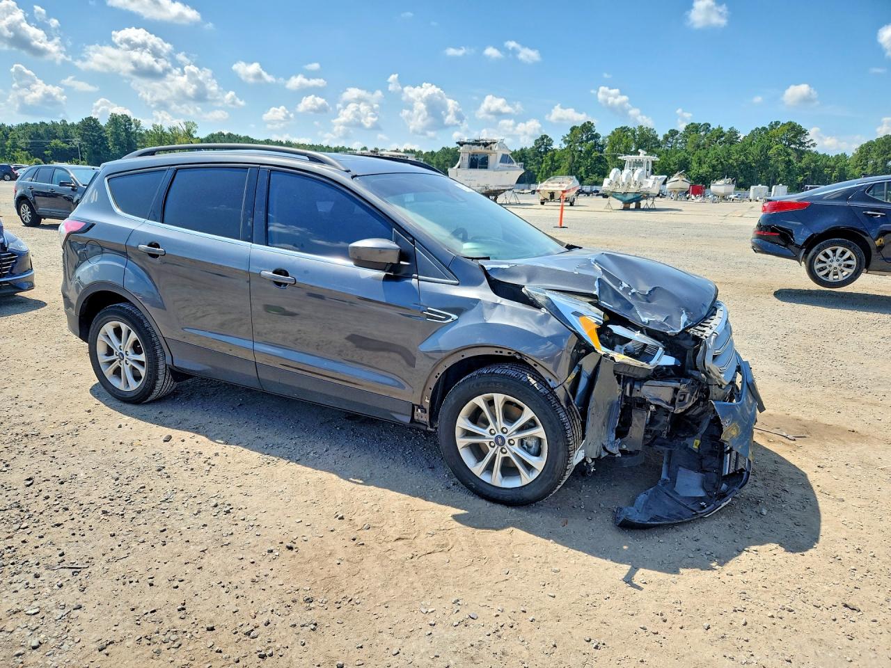 2018 Ford Escape Se Gray vin: 1FMCU9GD4JUC98394