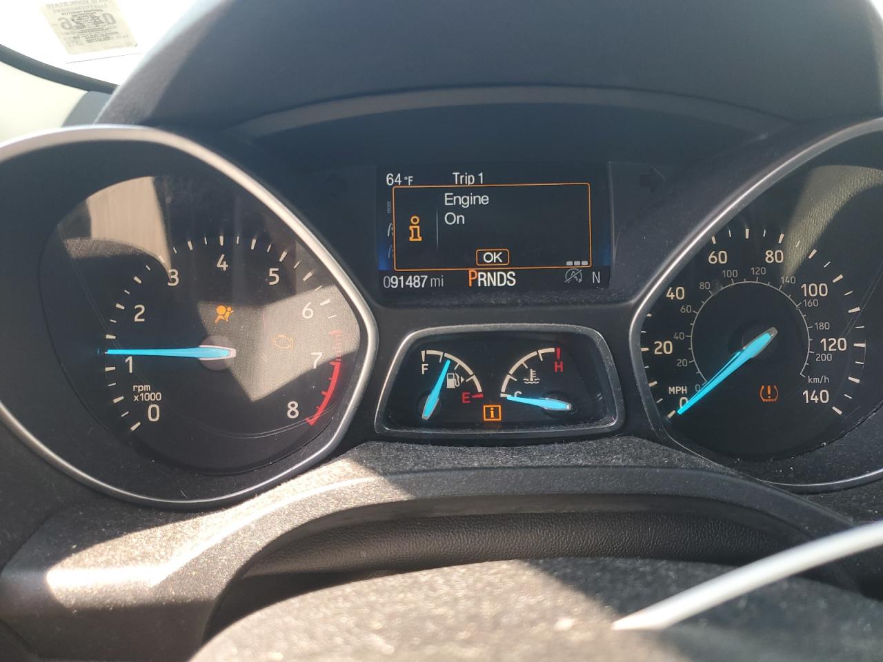 2017 Ford Escape Se Black vin: 1FMCU9GDXHUF00407 Damage: Warning Light - Engine, On, Unacceptable