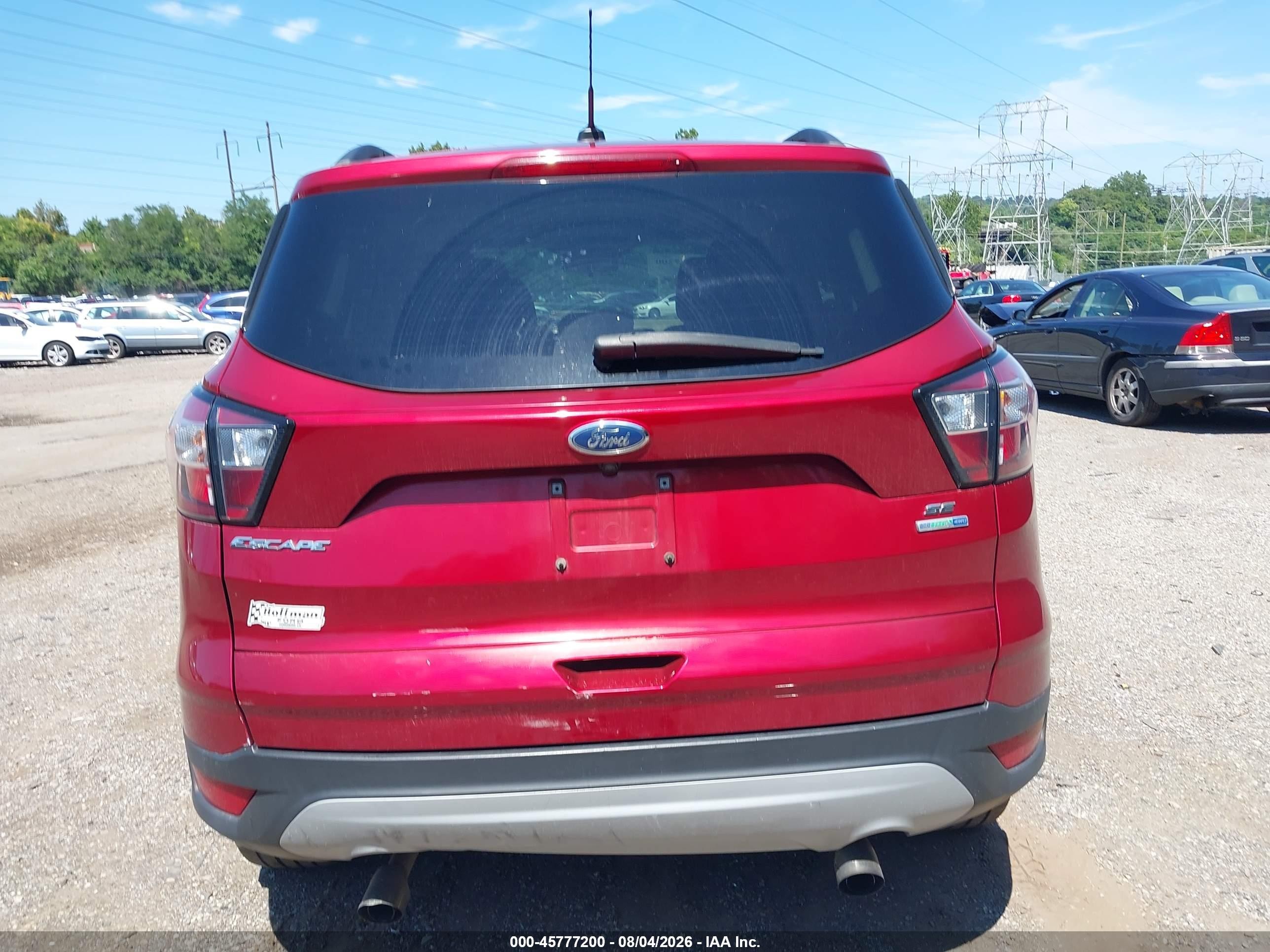 2018 Ford Escape Se Red vin: 1FMCU9GDXJUA47413