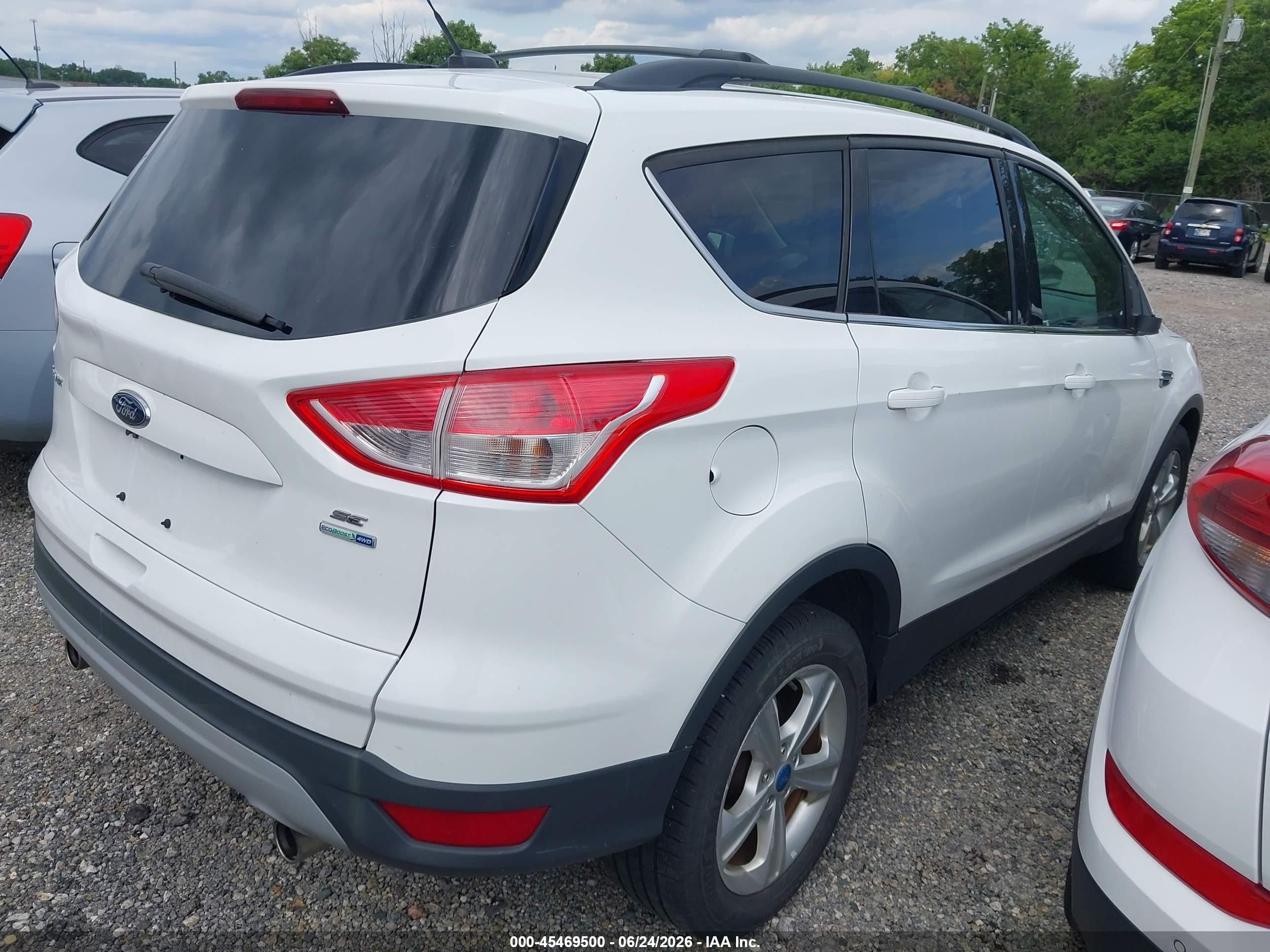 2013 Ford Escape Se White vin: 1FMCU9GX0DUB15877