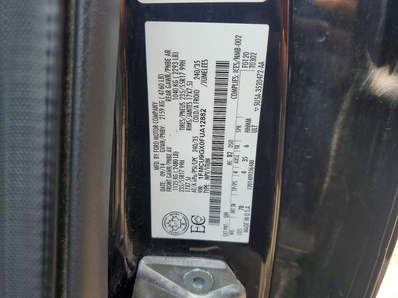 2015 Ford Escape Se Черный vin: 1FMCU9GX0FUA12882