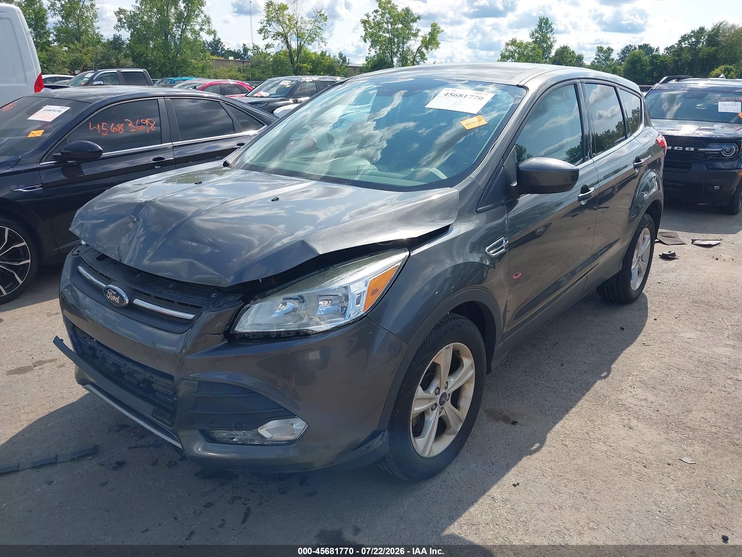2015 Ford Escape Se Gray vin: 1FMCU9GX1FUB79235