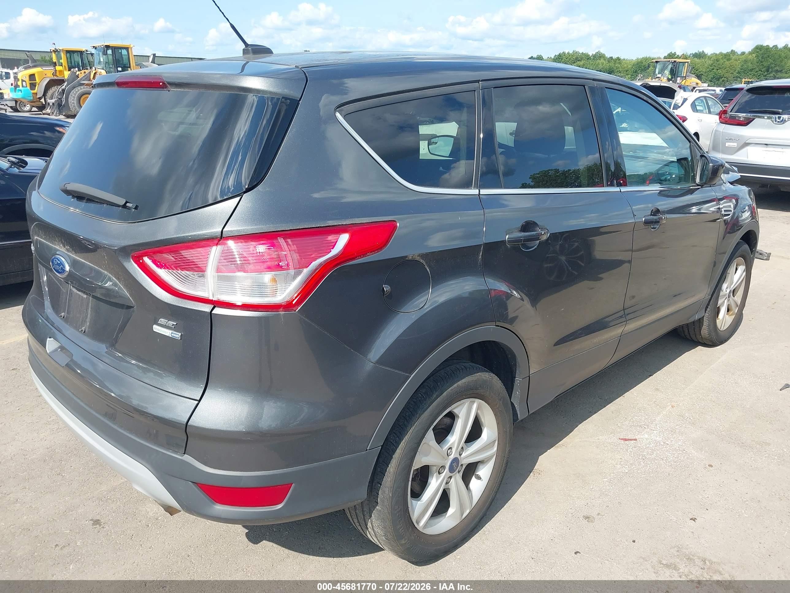 2015 Ford Escape Se Gray vin: 1FMCU9GX1FUB79235