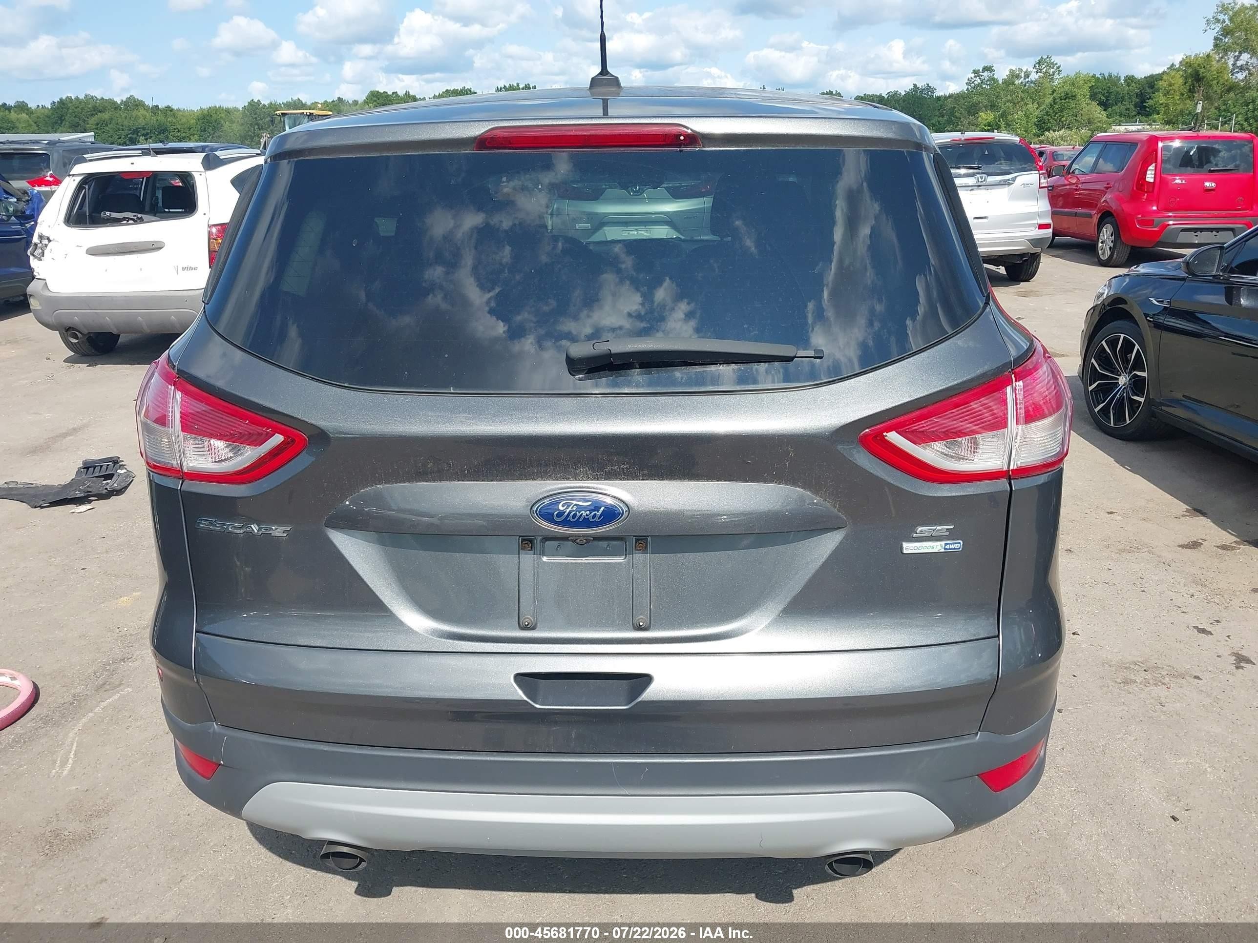 2015 Ford Escape Se Gray vin: 1FMCU9GX1FUB79235