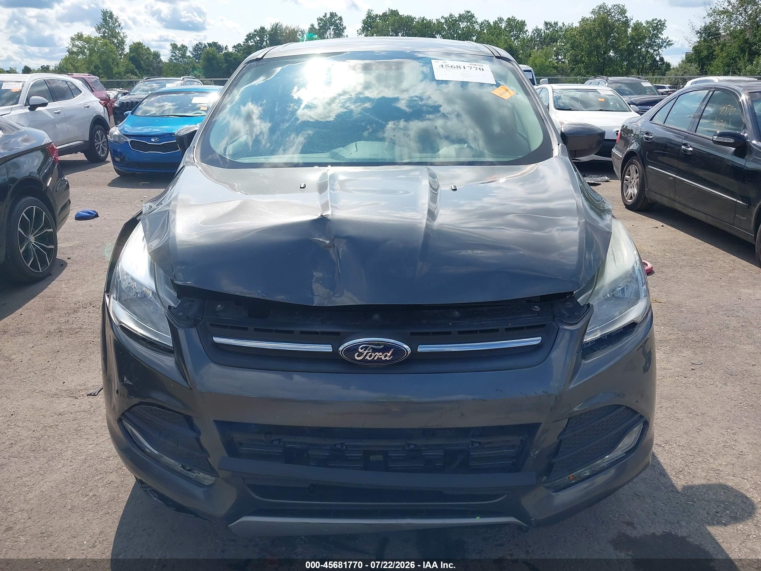 2015 Ford Escape Se Gray vin: 1FMCU9GX1FUB79235