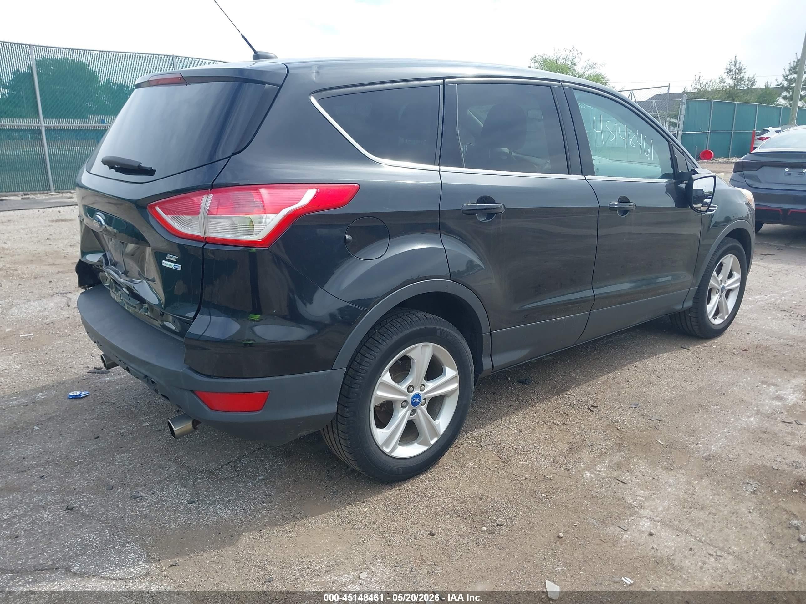 2013 Ford Escape Se Black vin: 1FMCU9GX2DUC87991