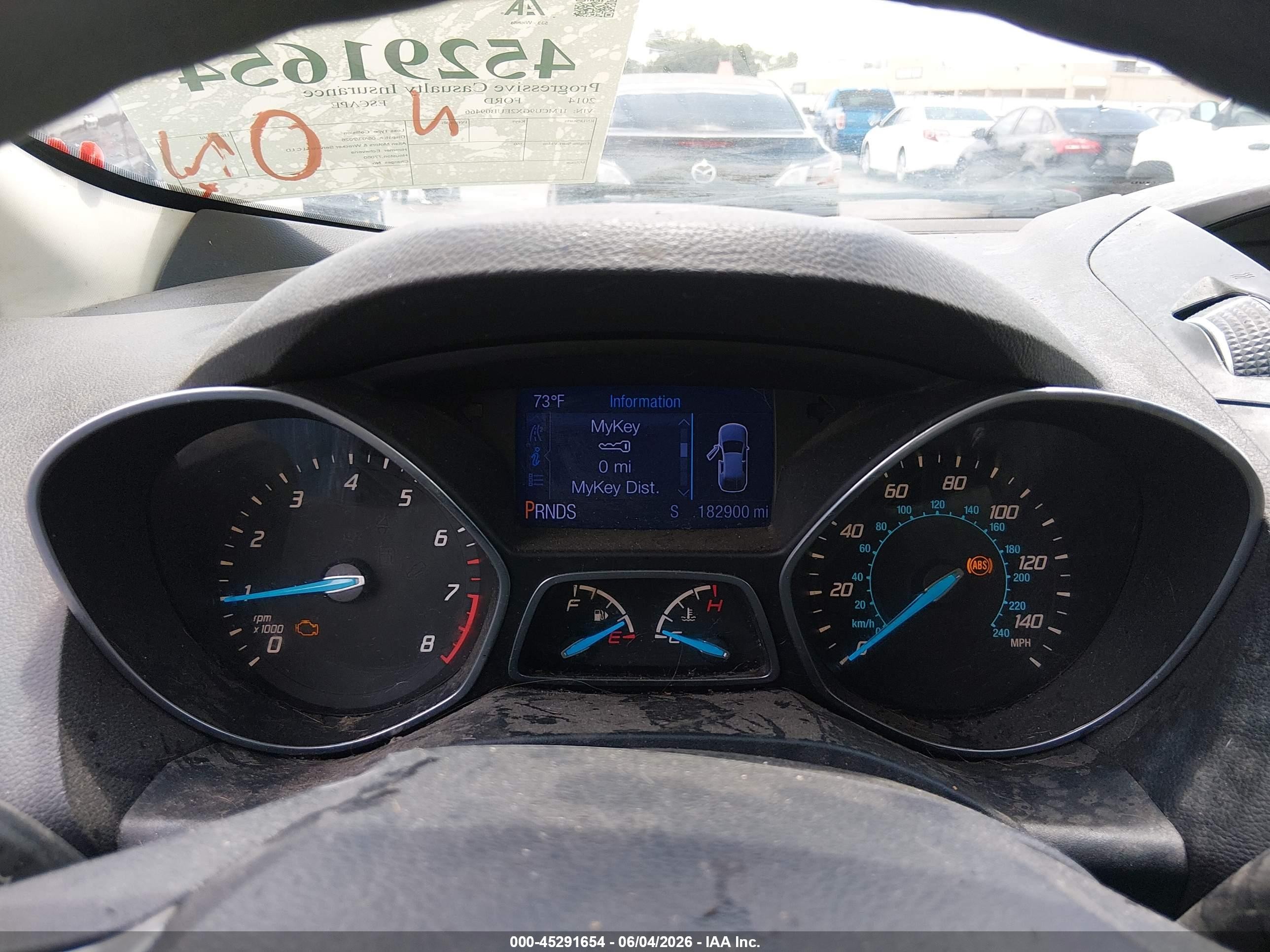 2014 Ford Escape Se White vin: 1FMCU9GX2EUB09466