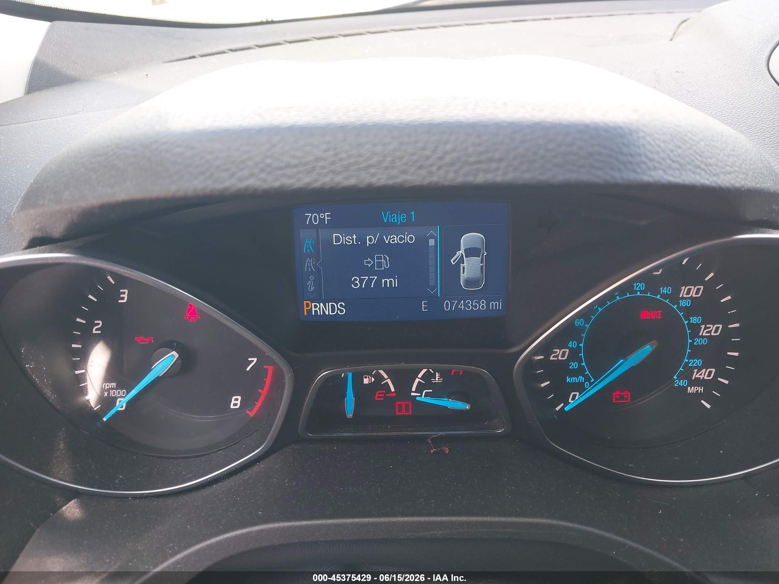 2015 Ford Escape Se White vin: 1FMCU9GX2FUC65606