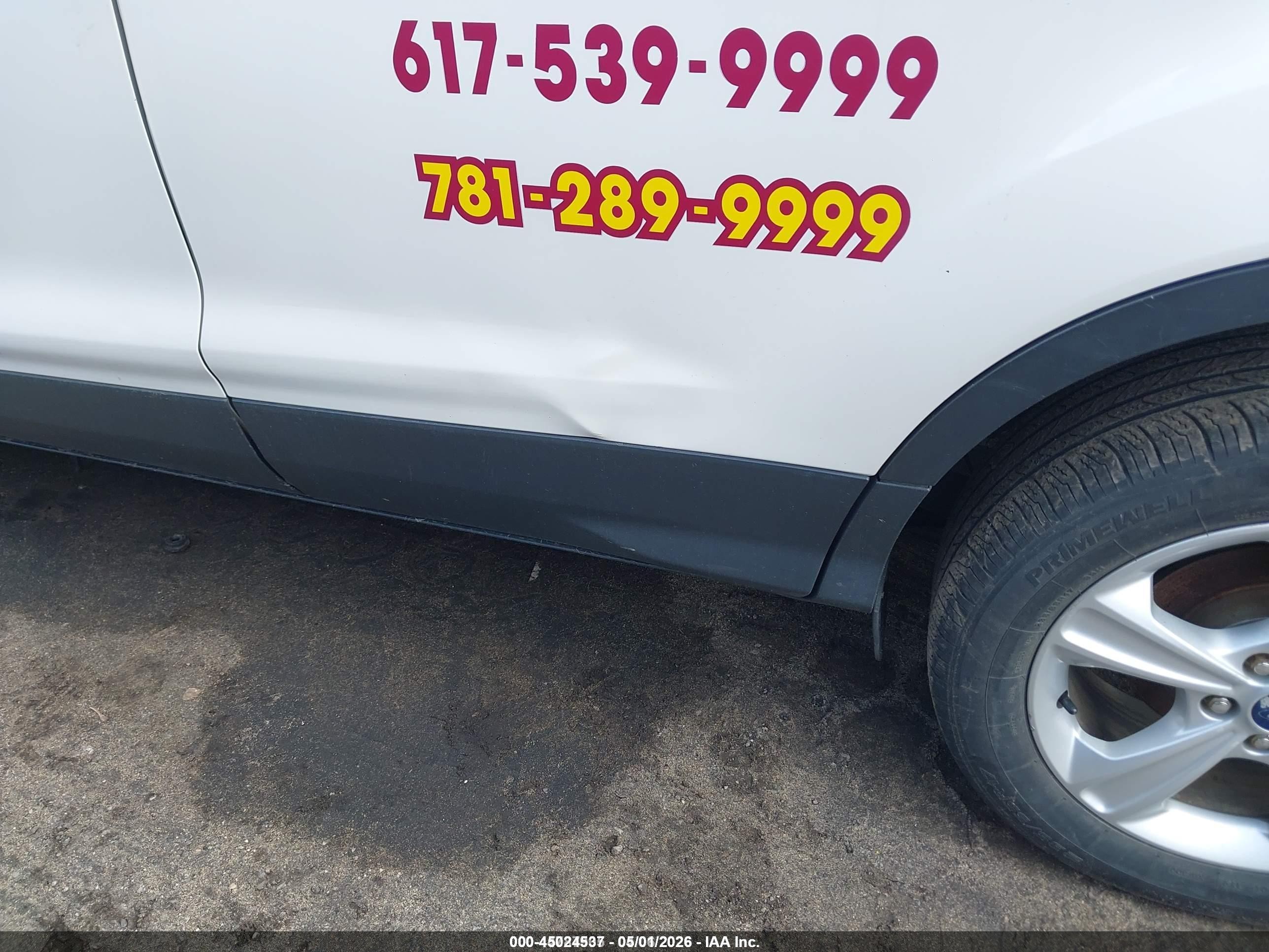 2013 Ford Escape Se White vin: 1FMCU9GX3DUA37496