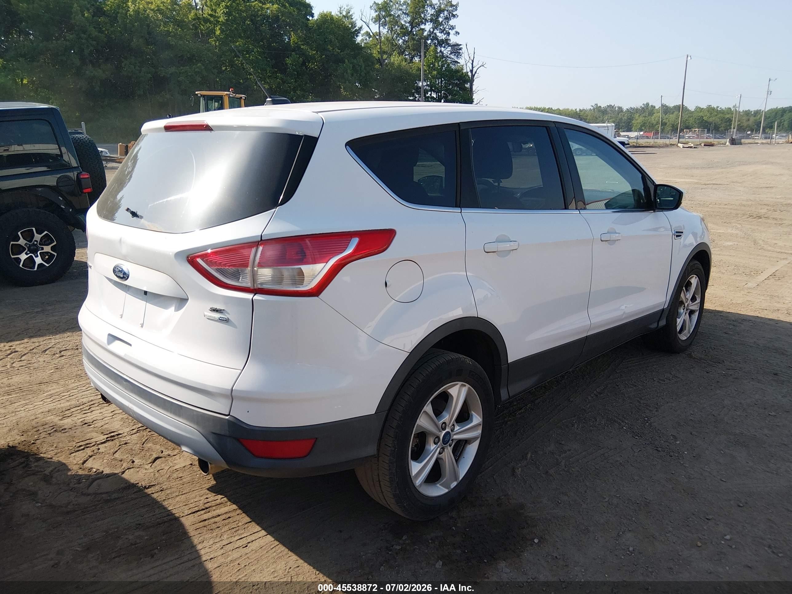 2013 Ford Escape Se White vin: 1FMCU9GX3DUD14129