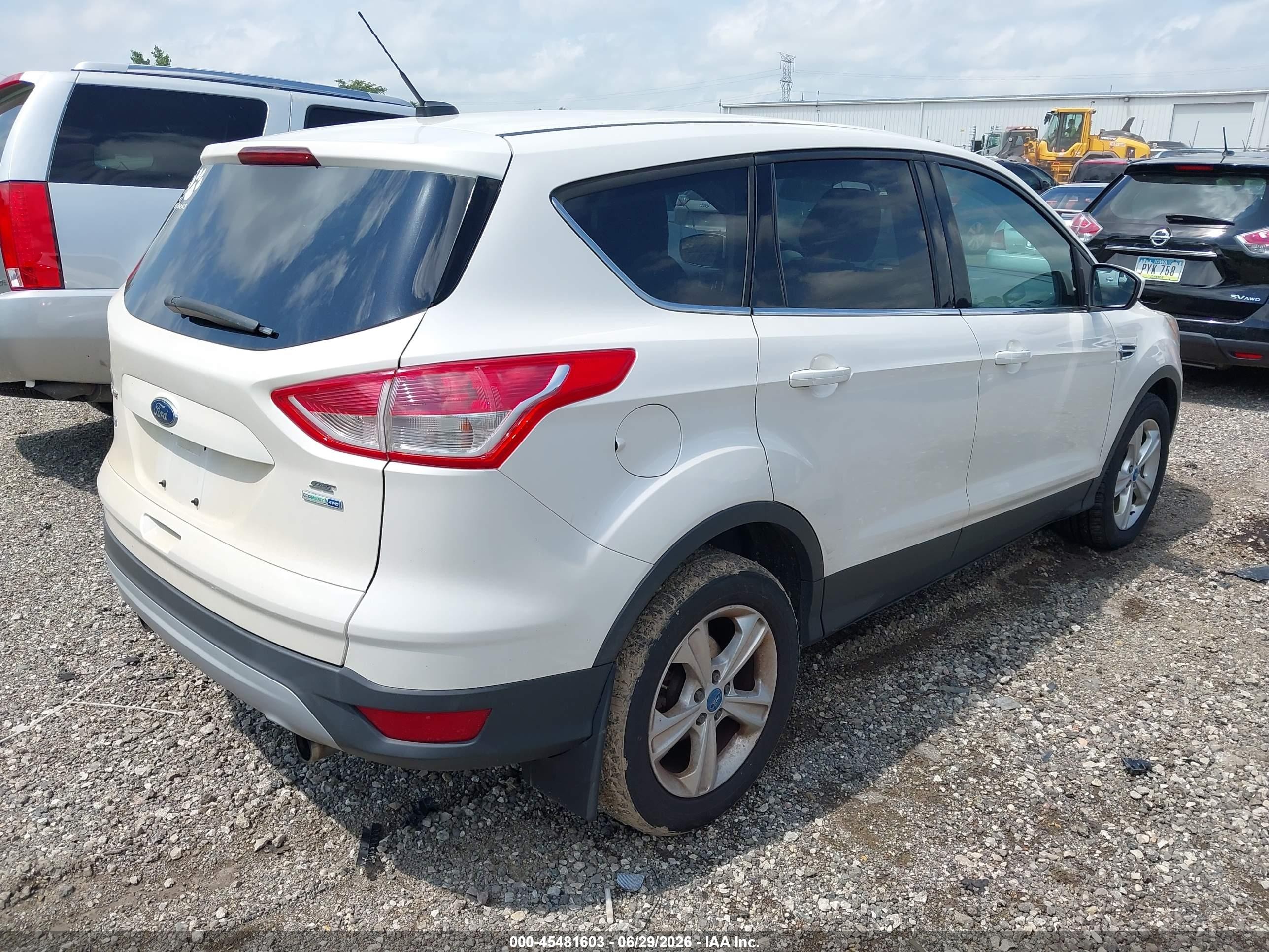 2013 Ford Escape Se White vin: 1FMCU9GX4DUB79307