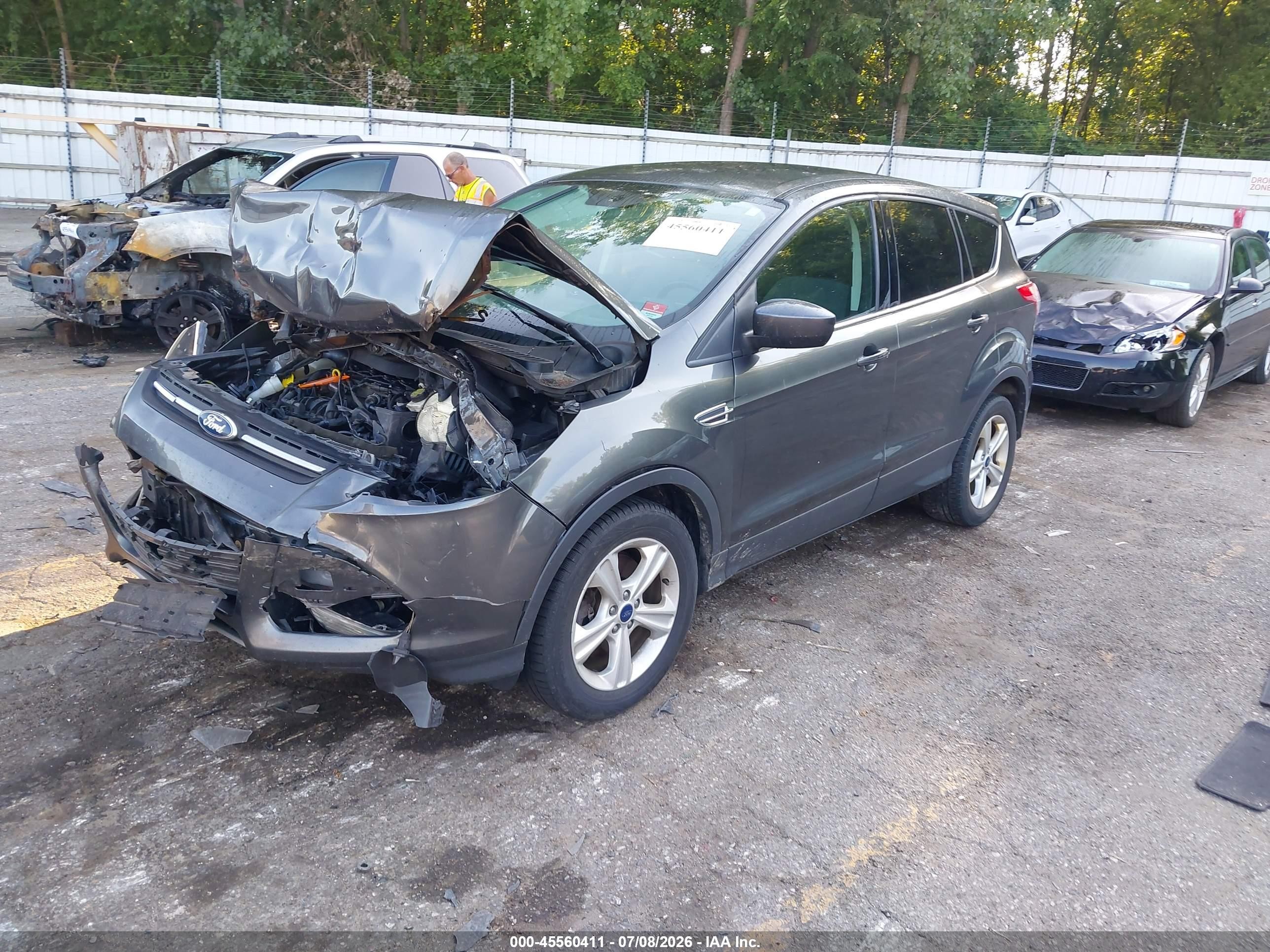 2015 Ford Escape Se Gray vin: 1FMCU9GX4FUB92528