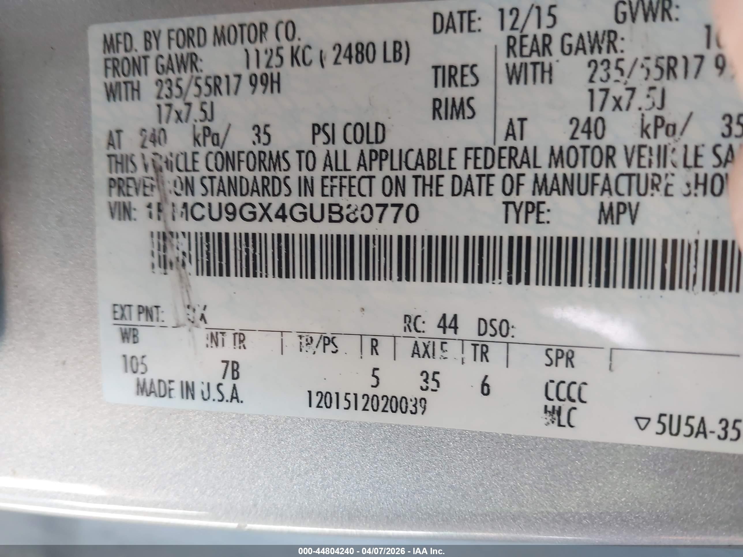 2016 Ford Escape Se Silver vin: 1FMCU9GX4GUB80770