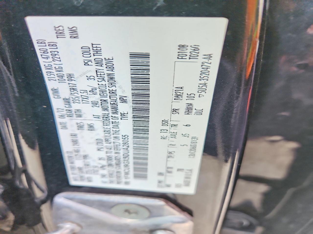 2013 Ford Escape Se Черный vin: 1FMCU9GX5DUA28055