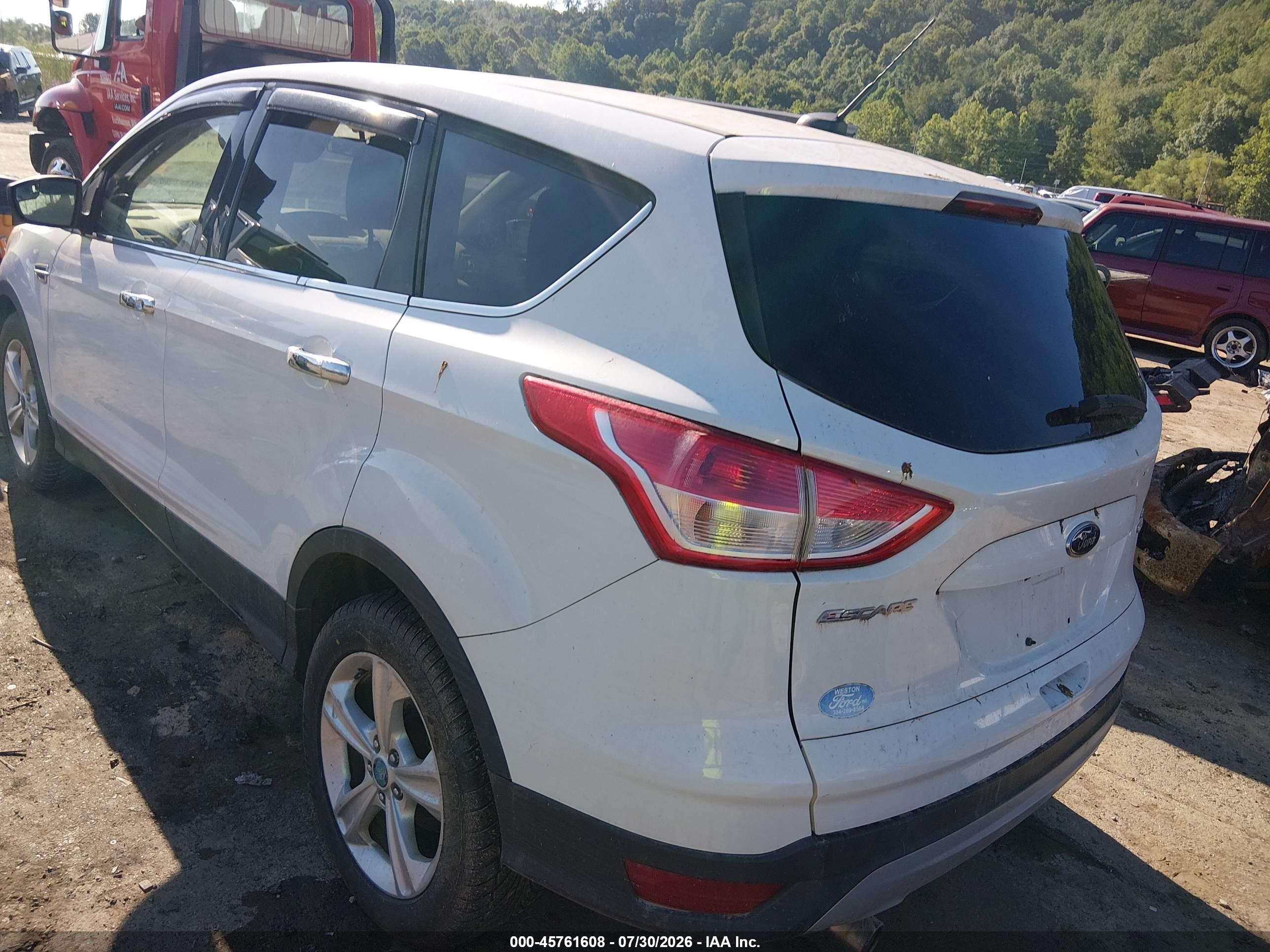 2013 Ford Escape Se White vin: 1FMCU9GX5DUA60830
