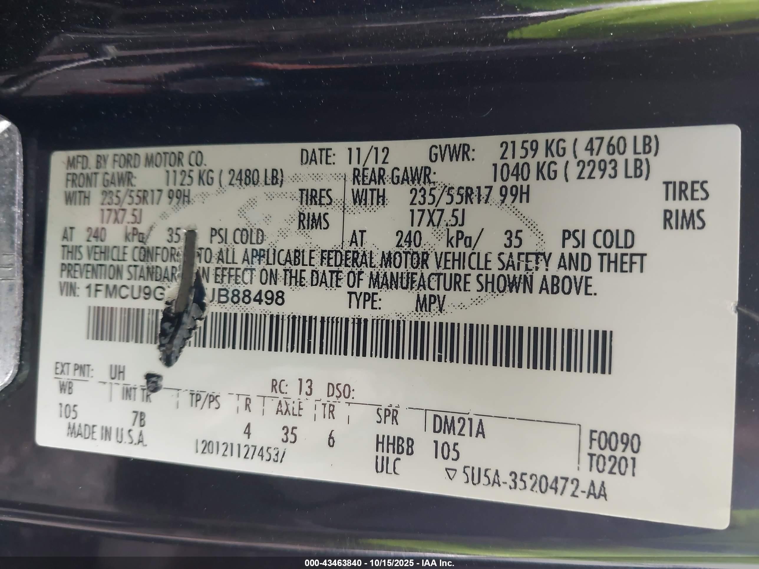 2013 Ford Escape Se Черный vin: 1FMCU9GX5DUB88498