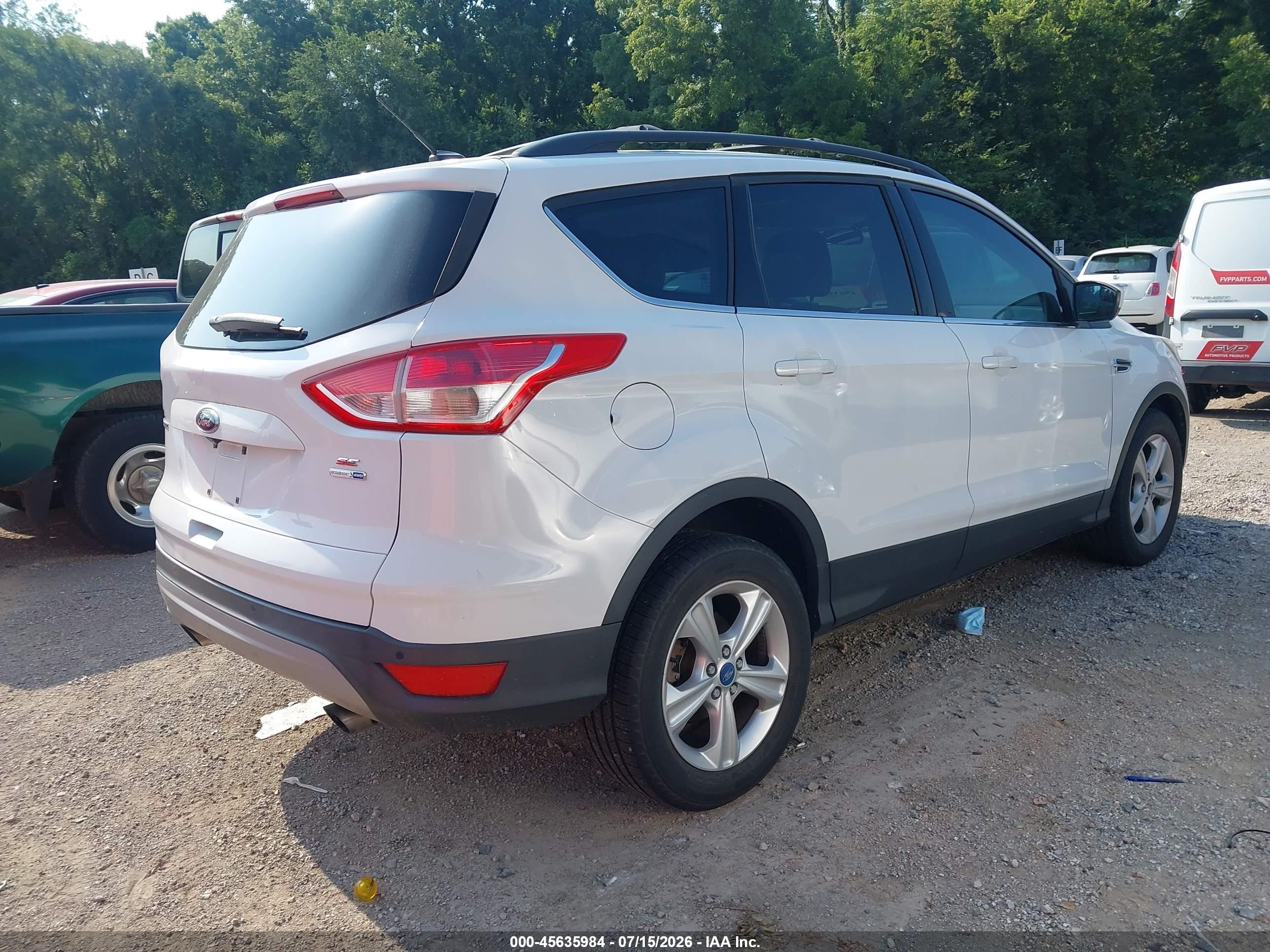 2014 Ford Escape Se White vin: 1FMCU9GX5EUA86555