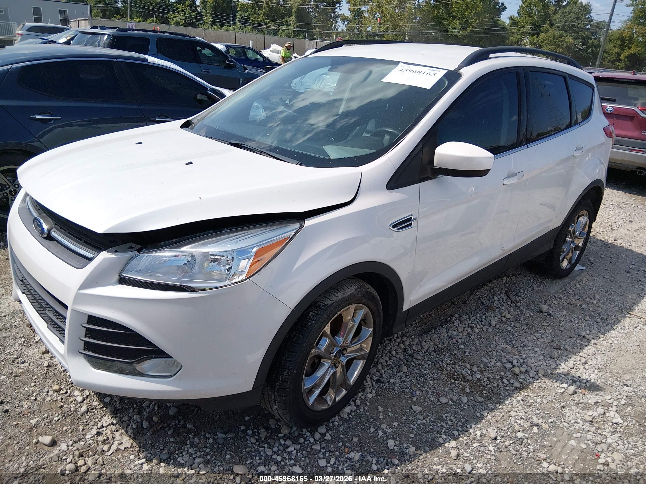 2015 Ford Escape Se White vin: 1FMCU9GX5FUB47498