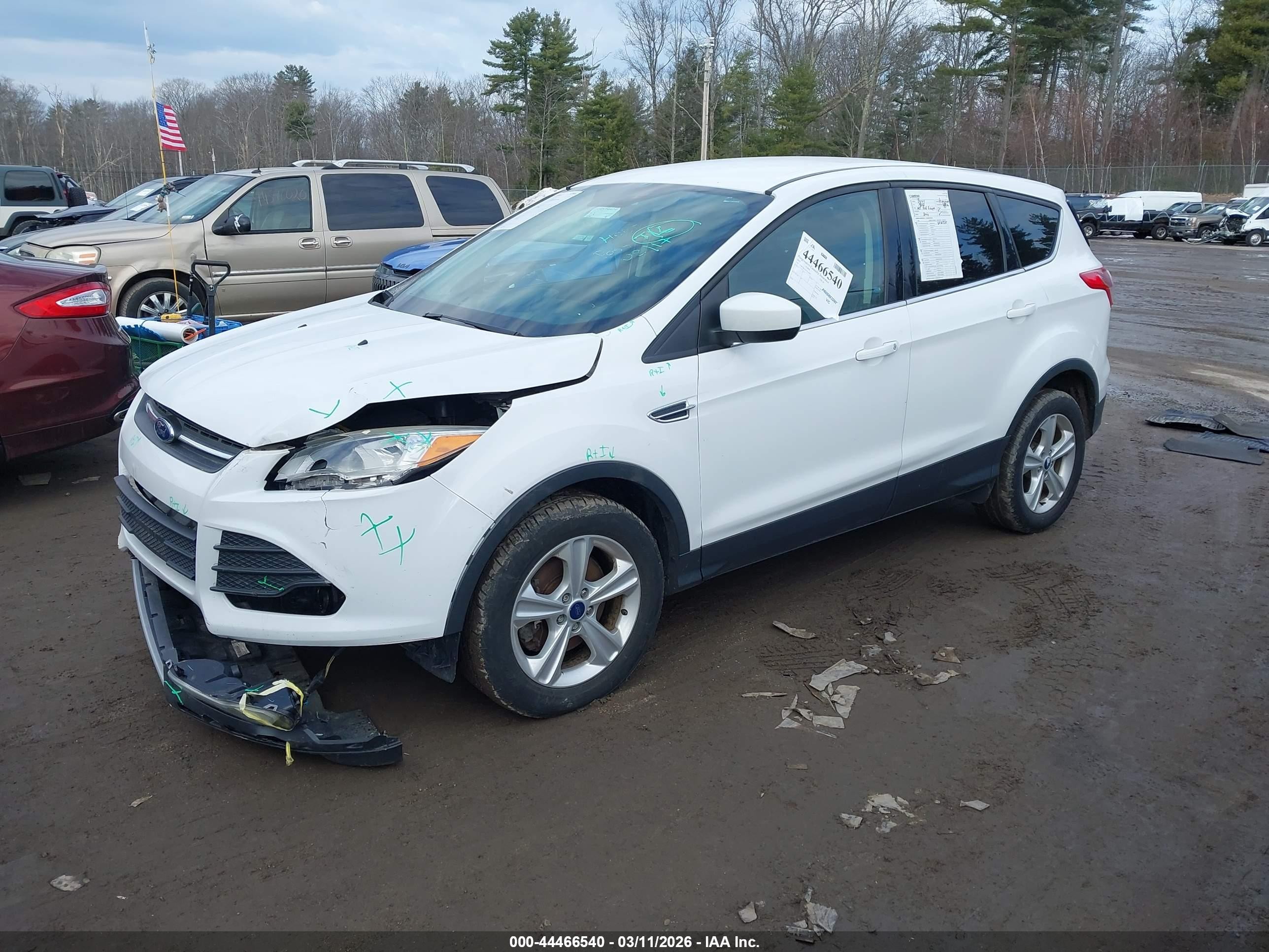 2015 Ford Escape Se White vin: 1FMCU9GX5FUC28081