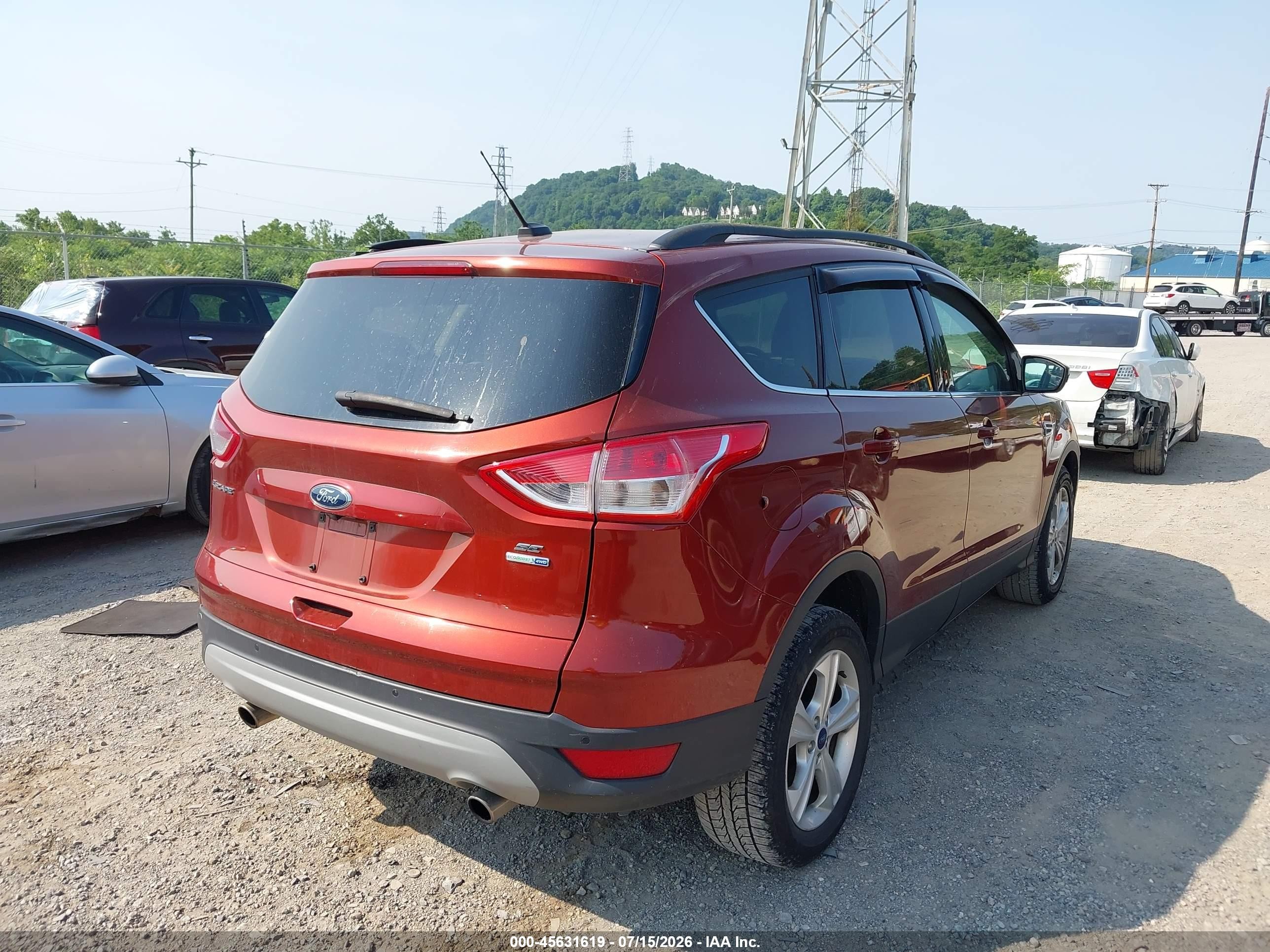 2015 Ford Escape Se Orange vin: 1FMCU9GX5FUC75692