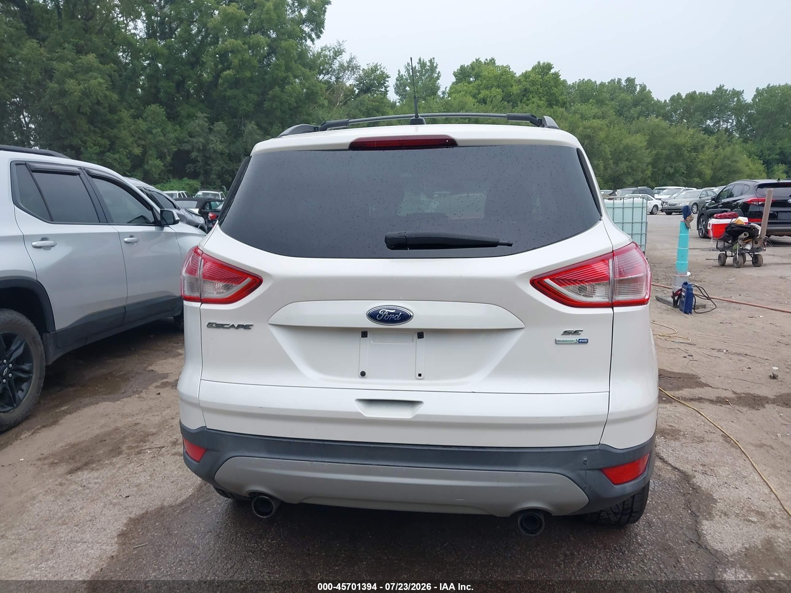 2013 Ford Escape Se White vin: 1FMCU9GX6DUB63853